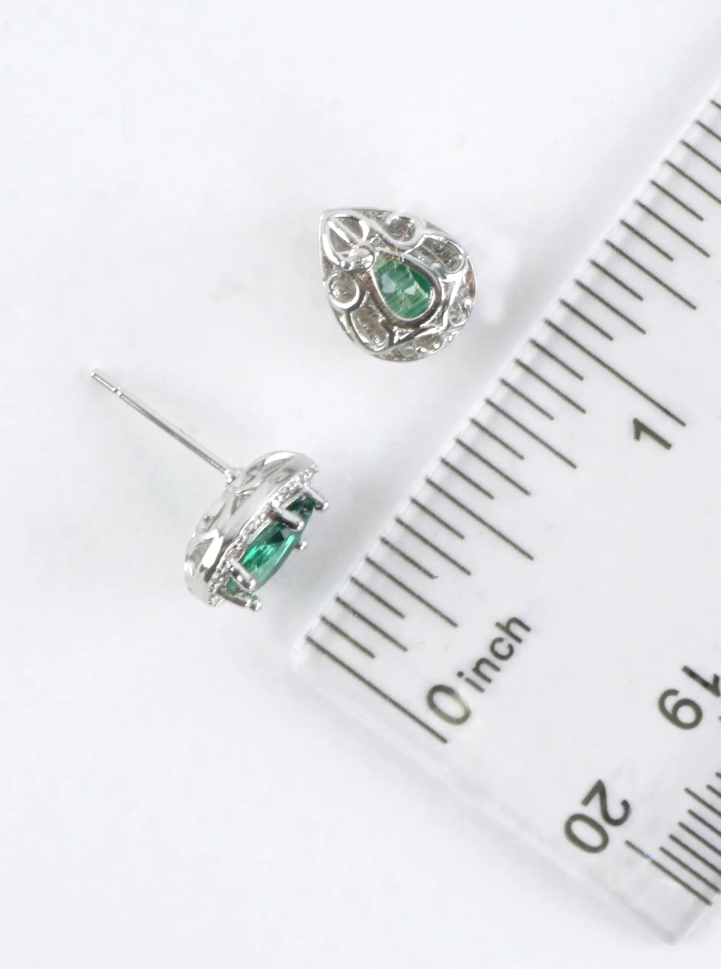 Pear Cut Cubic Zirconia Halo Stud Earrings