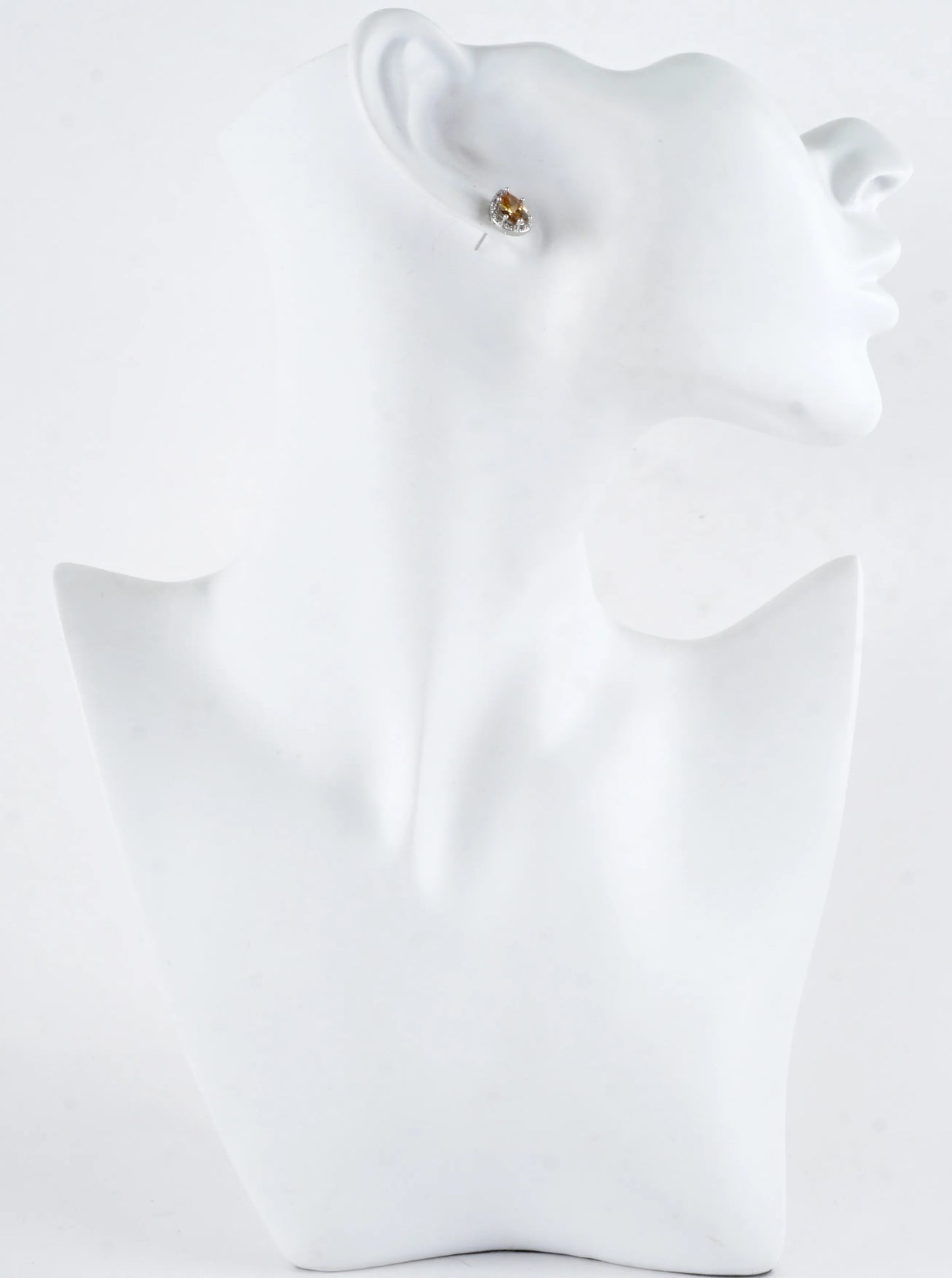 Pear Cut Cubic Zirconia Halo Stud Earrings