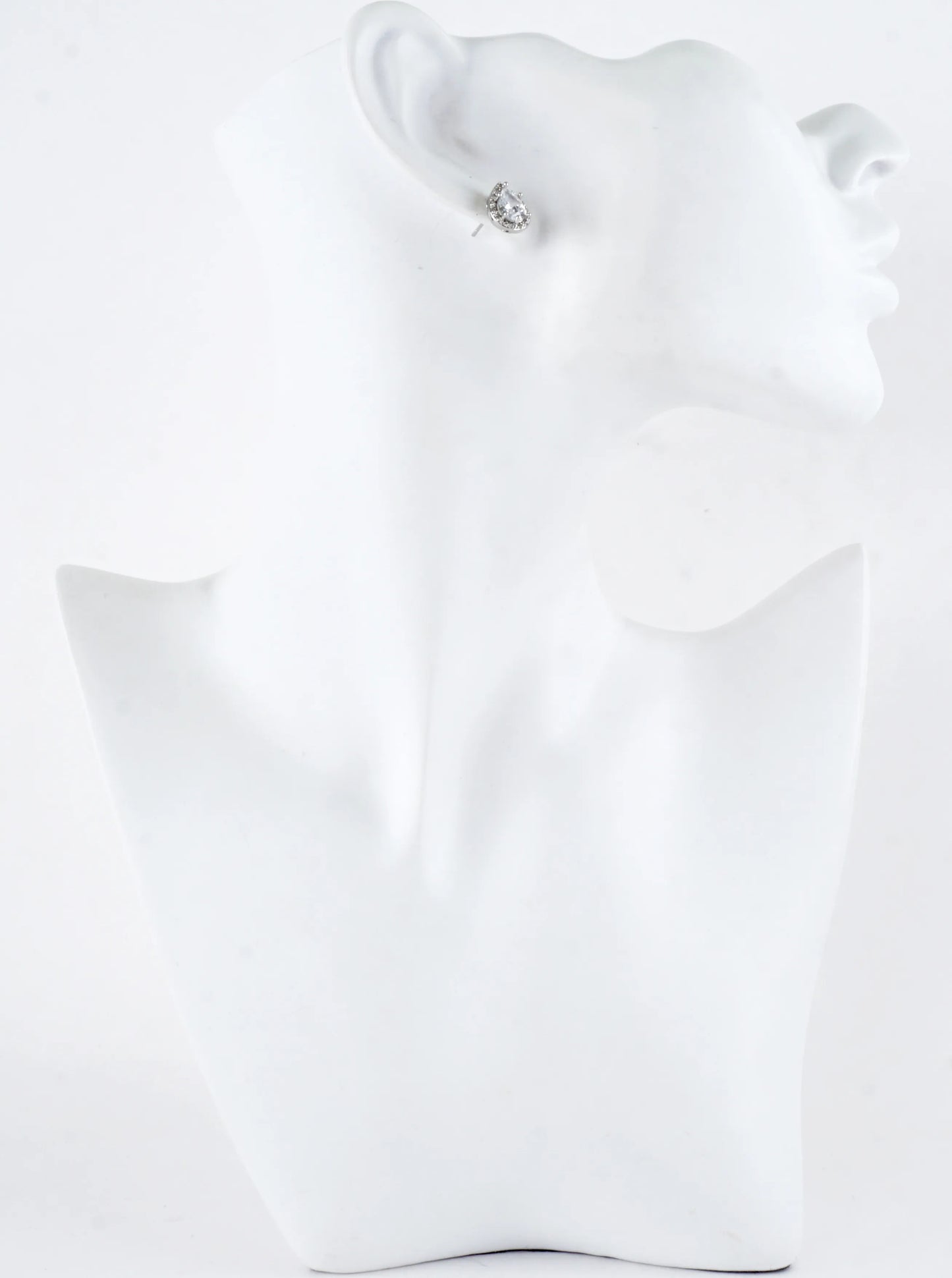 Pear Cut Cubic Zirconia Halo Stud Earrings