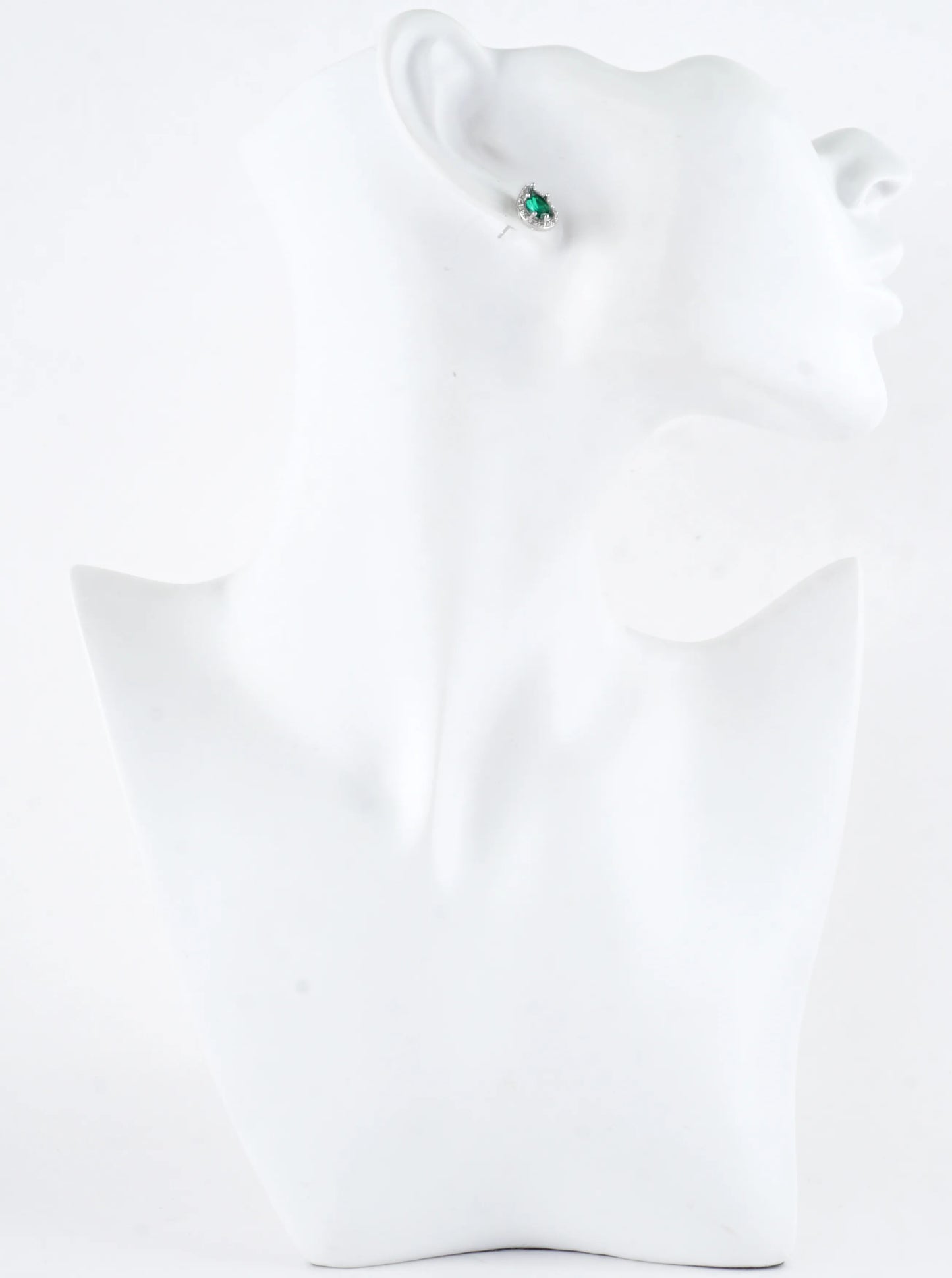 Pear Cut Cubic Zirconia Halo Stud Earrings