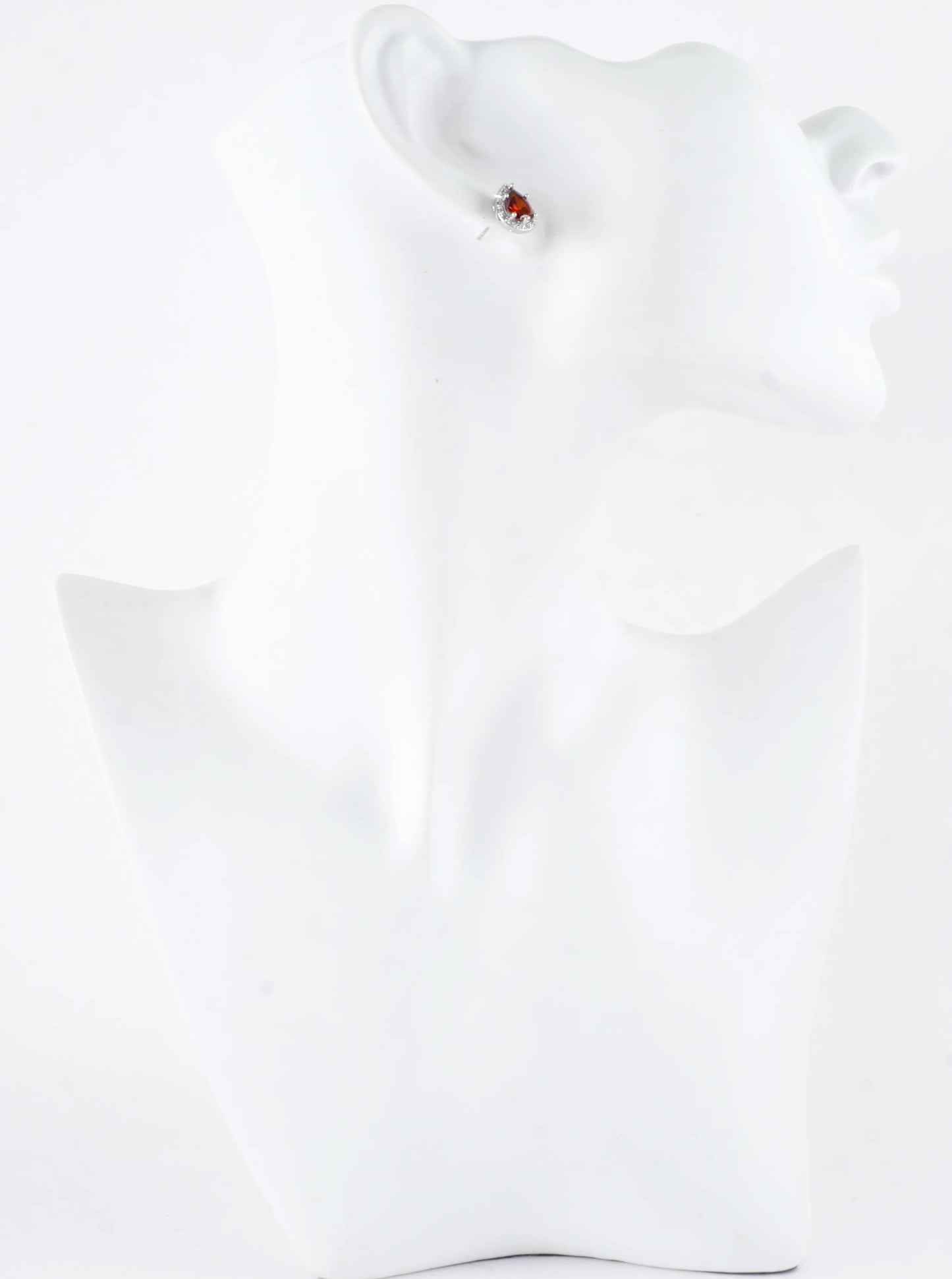 Pear Cut Cubic Zirconia Halo Stud Earrings