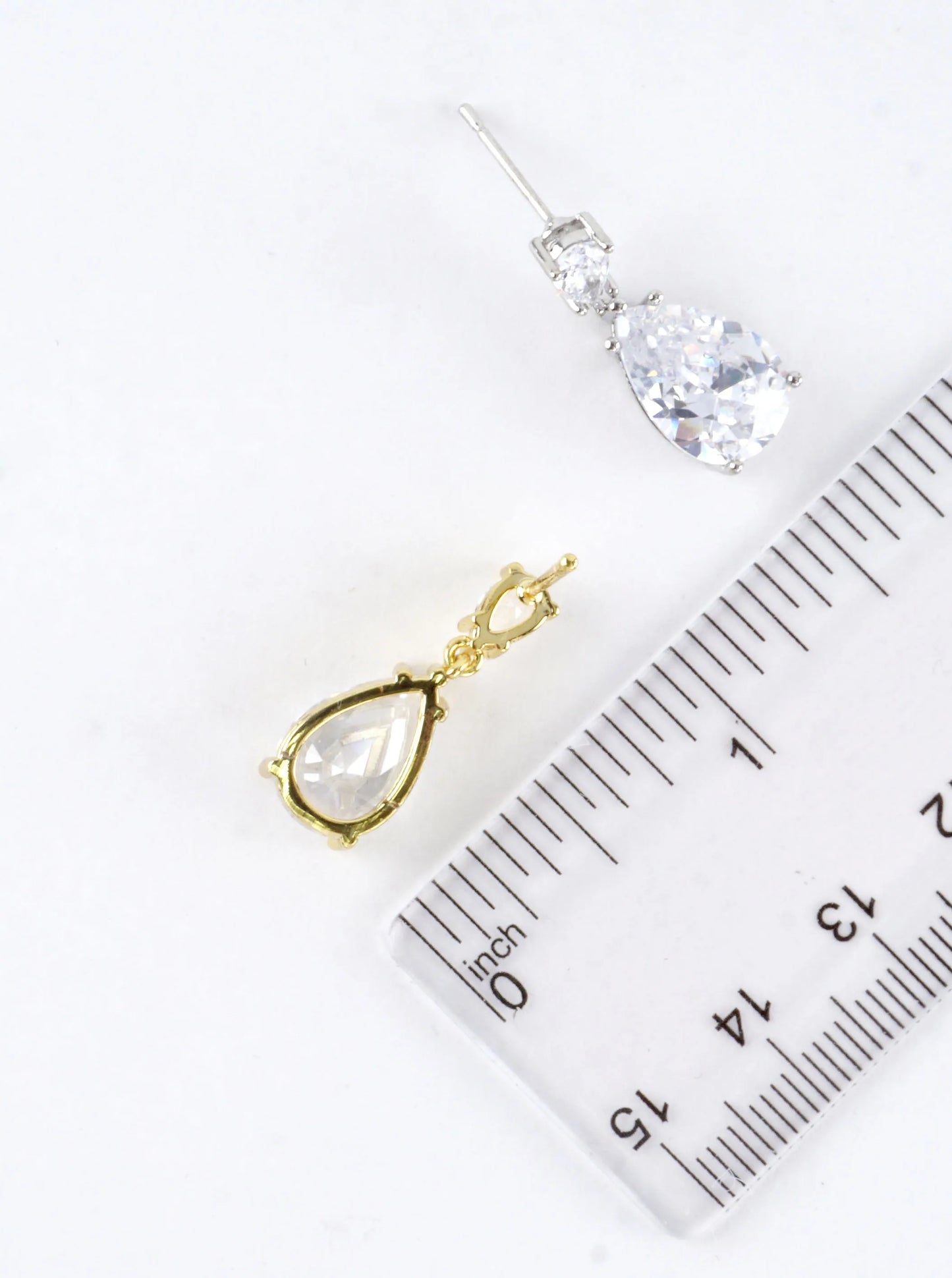 Pear Cut Cubic Zirconia Solitaire Drop Earrings