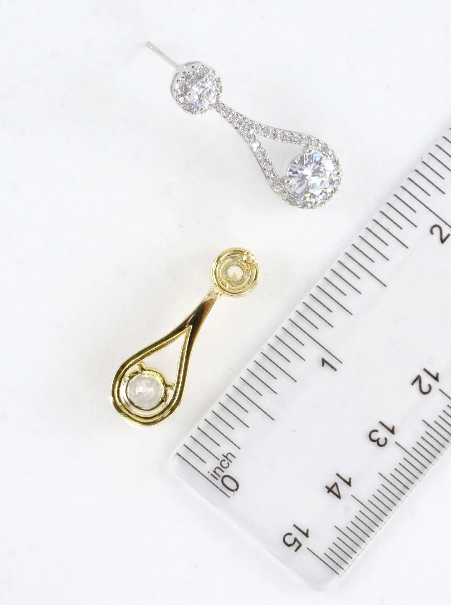Pear-Shaped Cubic Zirconia Pave Drop Earrings