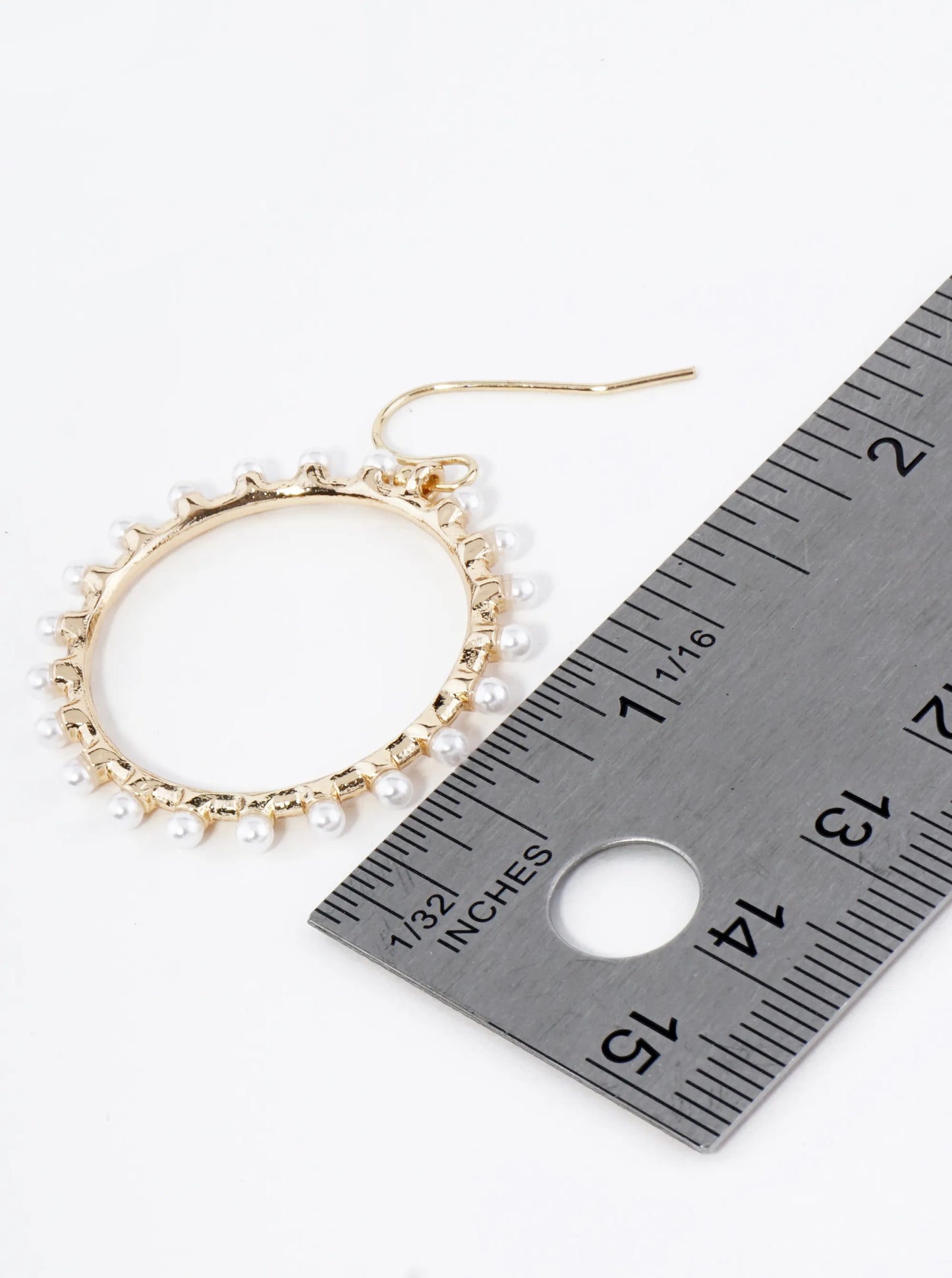 Pearl Beaded Circle Dangle Drop Earrings