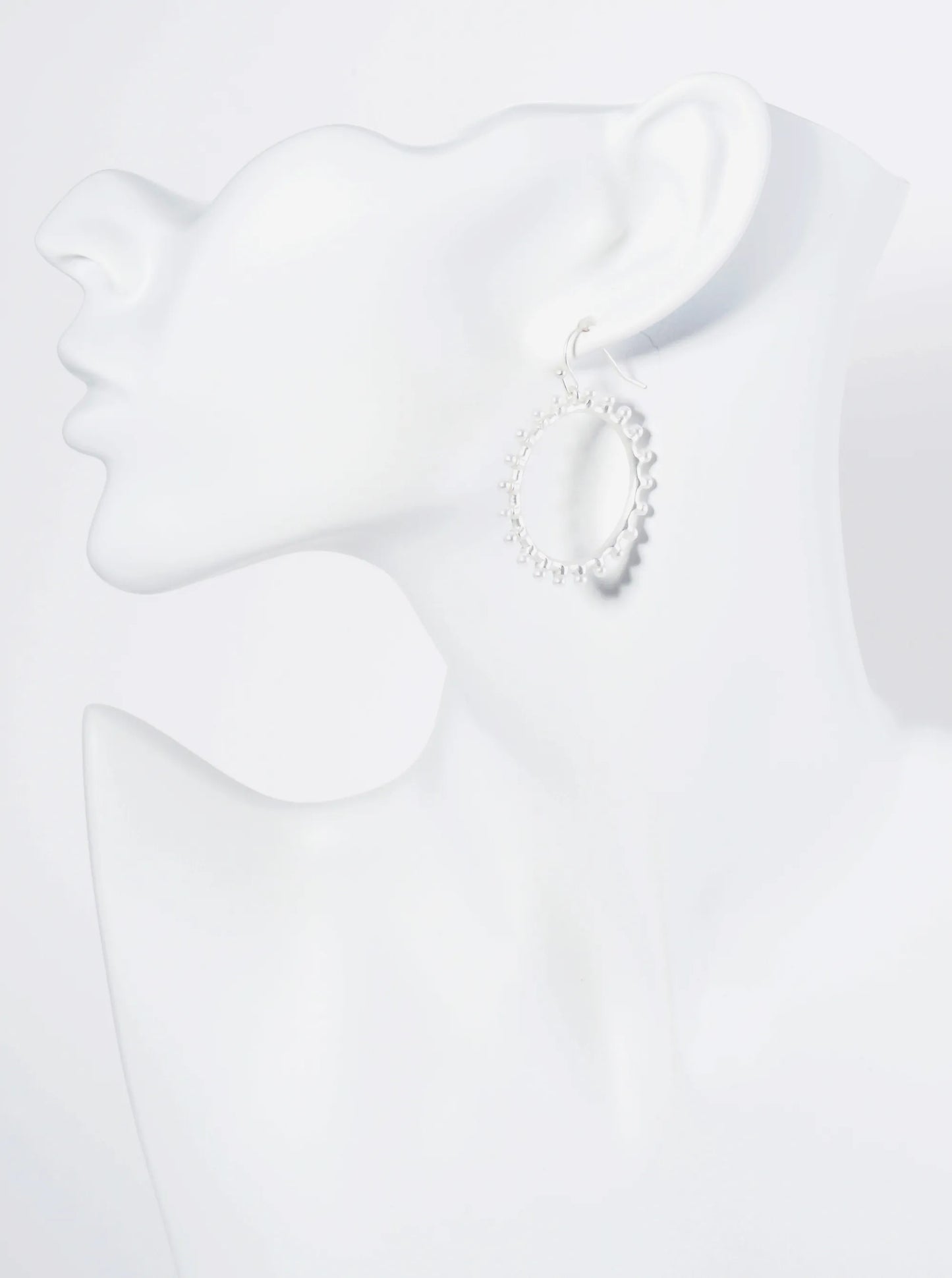 Pearl Beaded Circle Dangle Drop Earrings