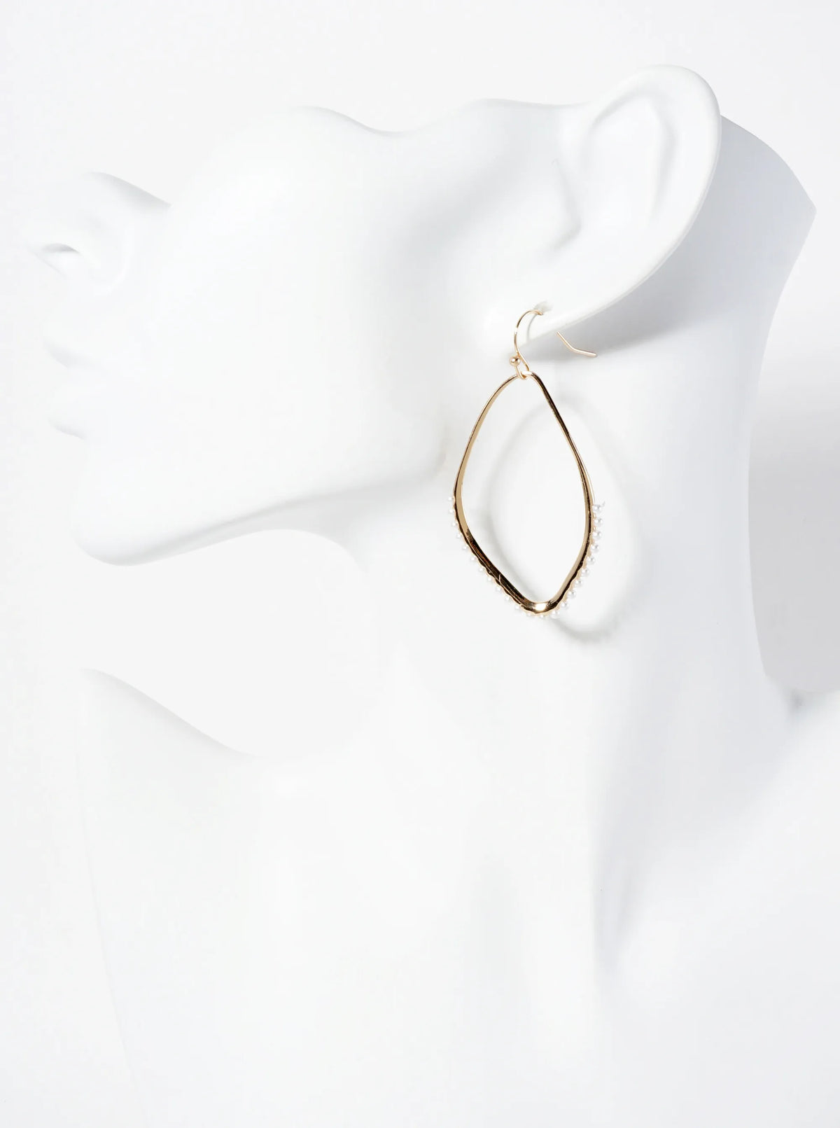 Pearl Beaded Organic-shaped Dangle Drop Earrings