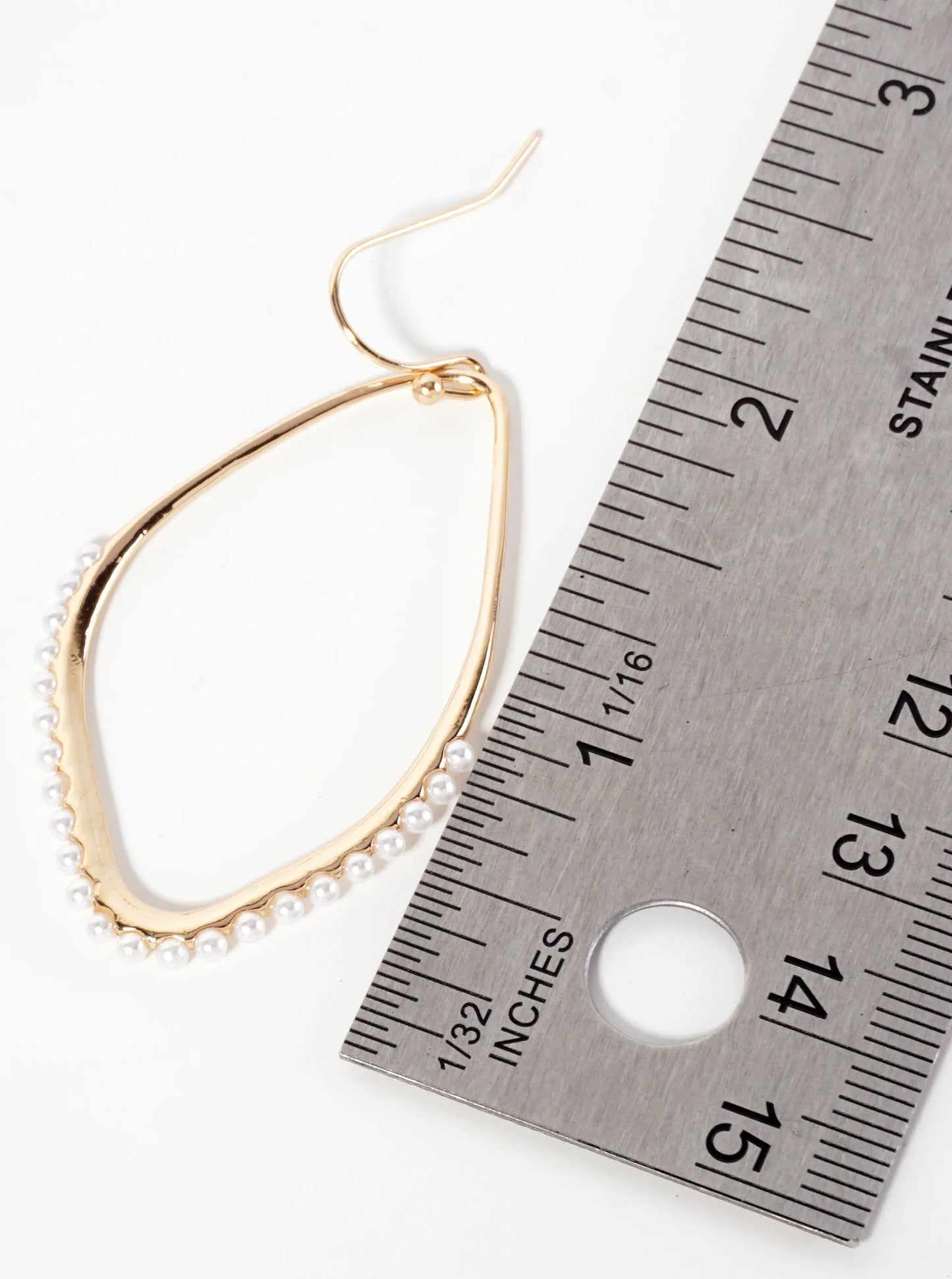 Pearl Beaded Organic-shaped Dangle Drop Earrings