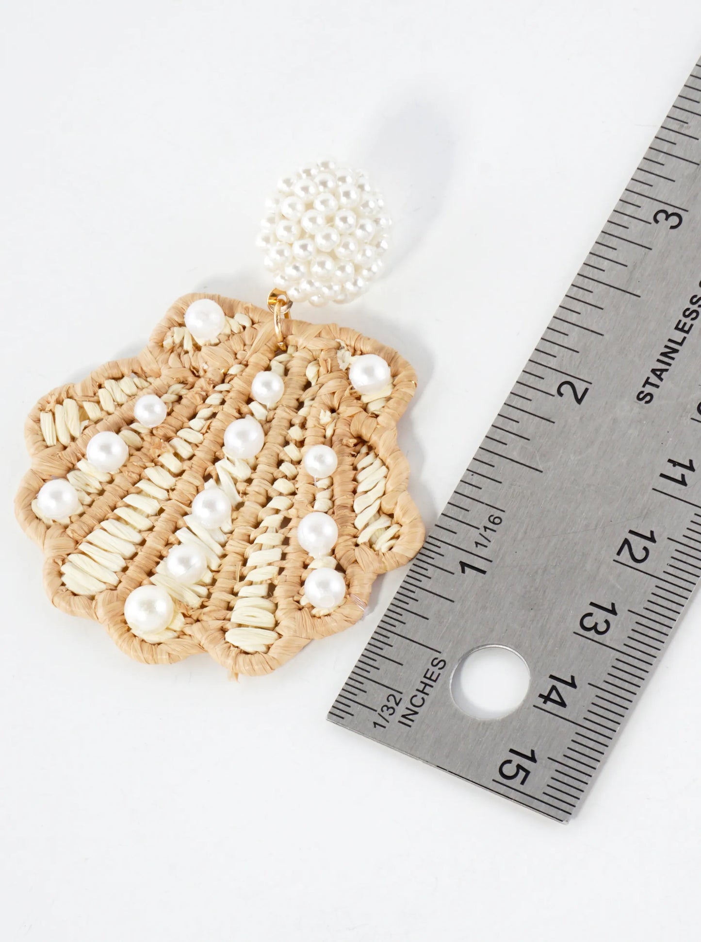 Pearl Beaded Seashell Drop Sea-Life Statement Earrings