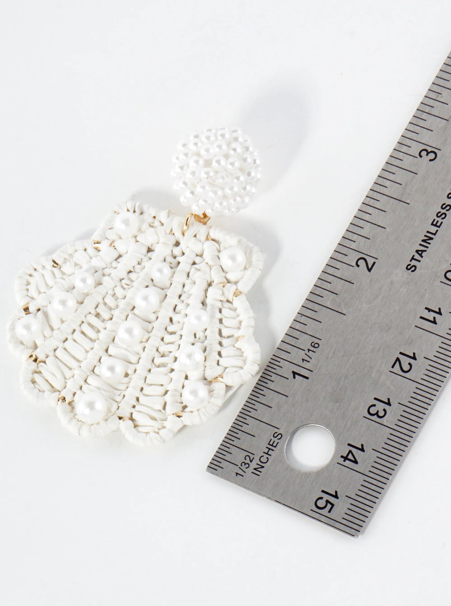 Pearl Beaded Seashell Drop Sea-Life Statement Earrings