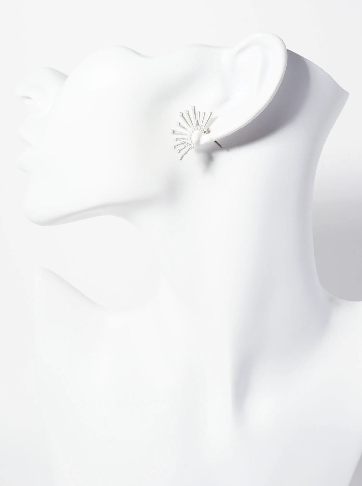 Pearl-Beaded Sunburst Post Earrings
