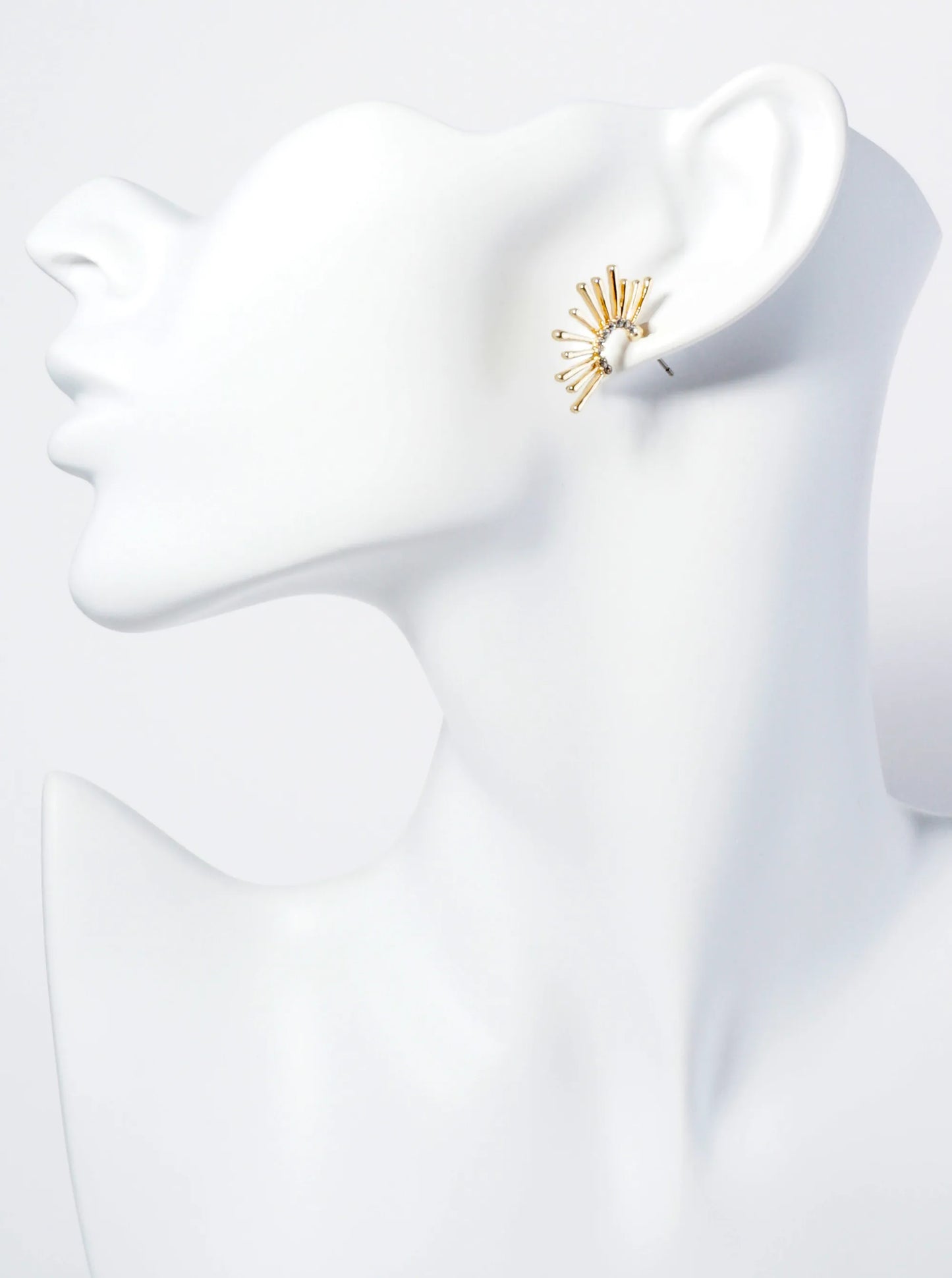 Pearl-Beaded Sunburst Post Earrings
