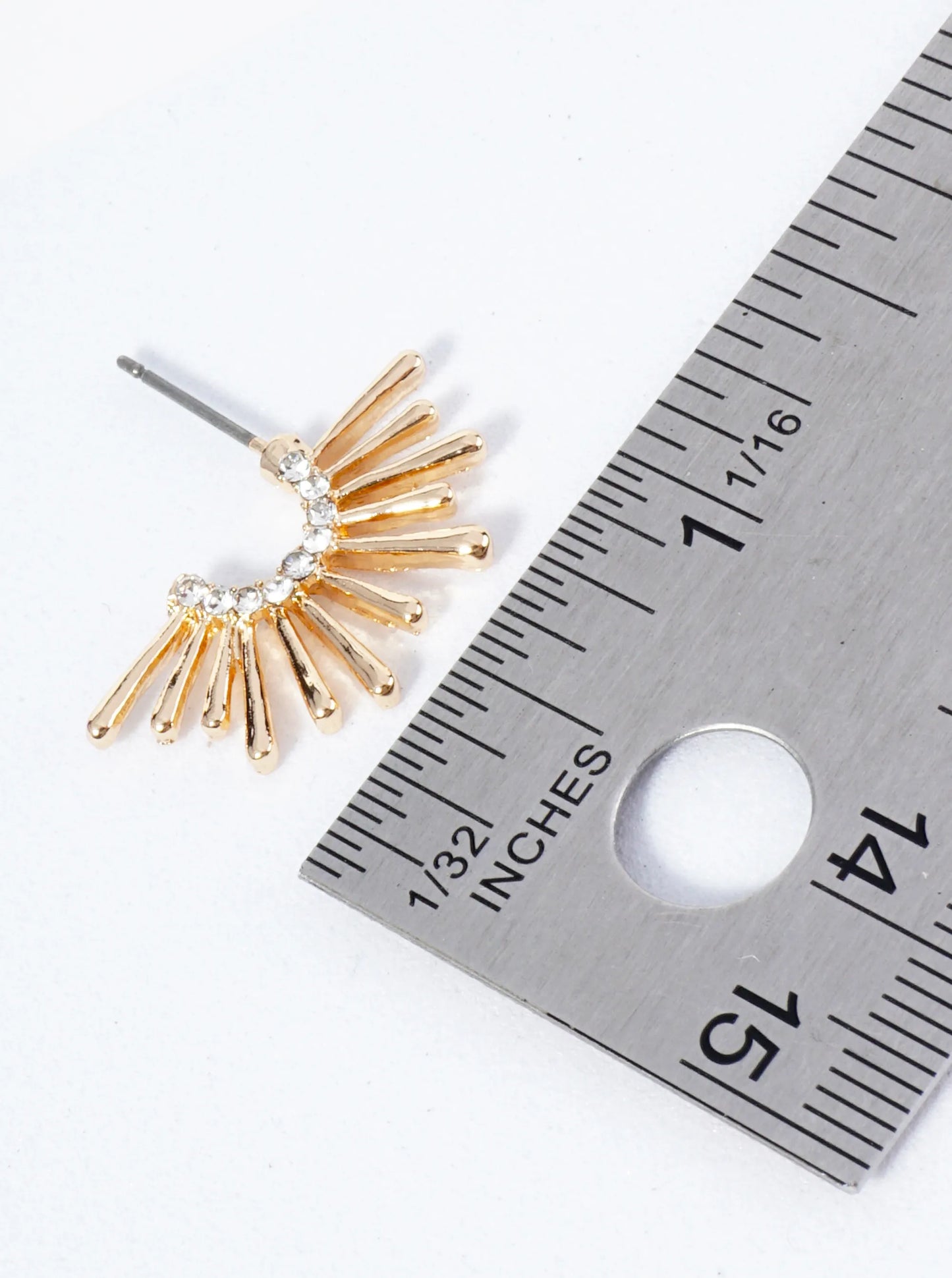 Pearl-Beaded Sunburst Post Earrings