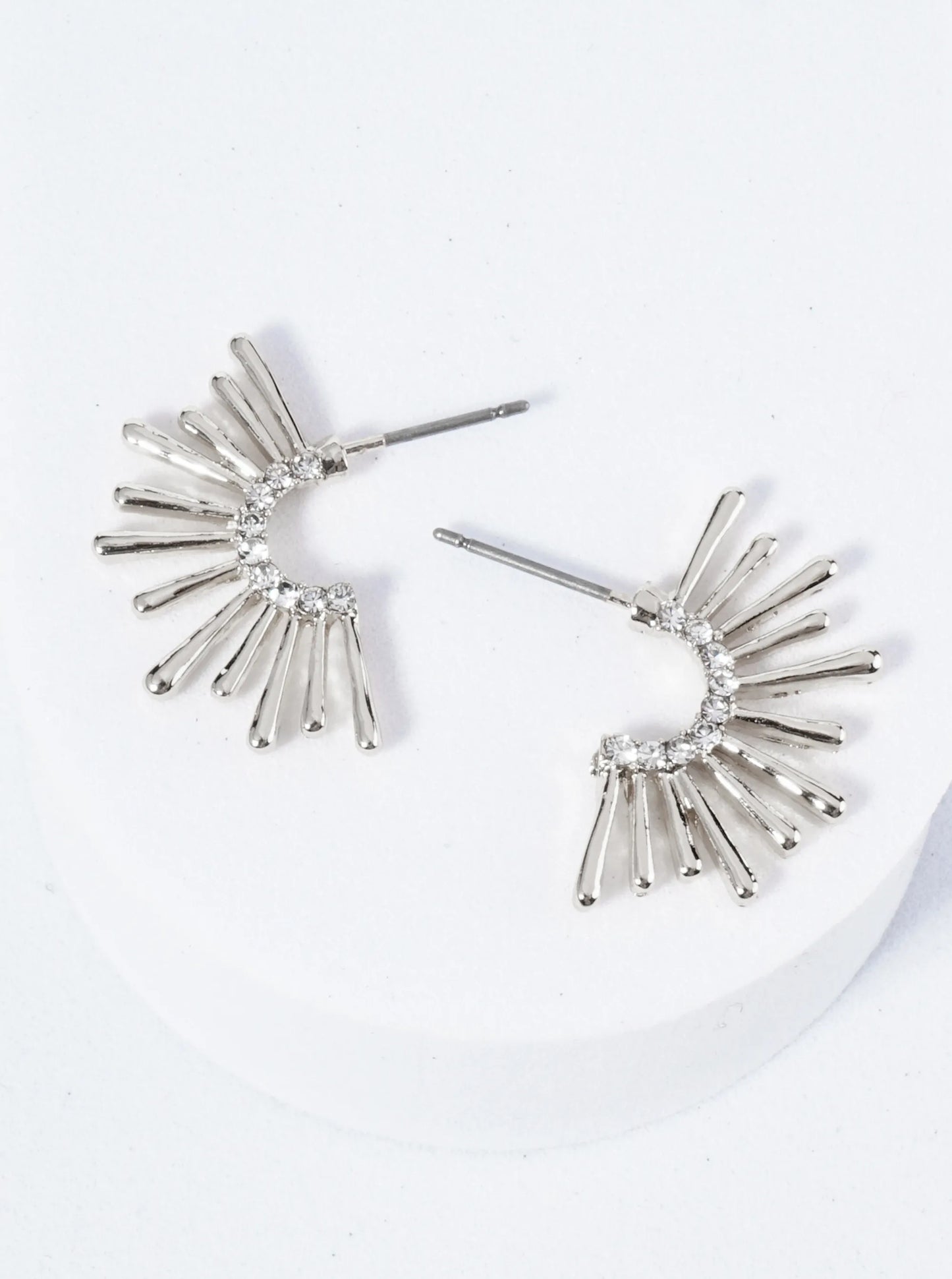 Pearl-Beaded Sunburst Post Earrings
