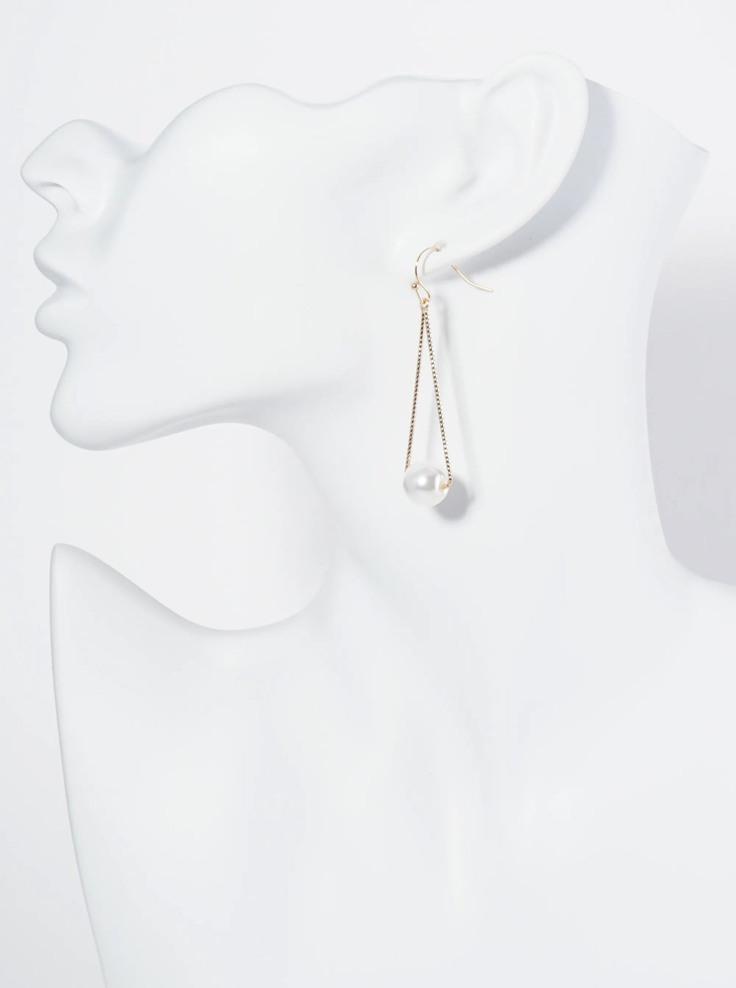 Pearl Beads Drop Triangle Dangle Drop Earrings