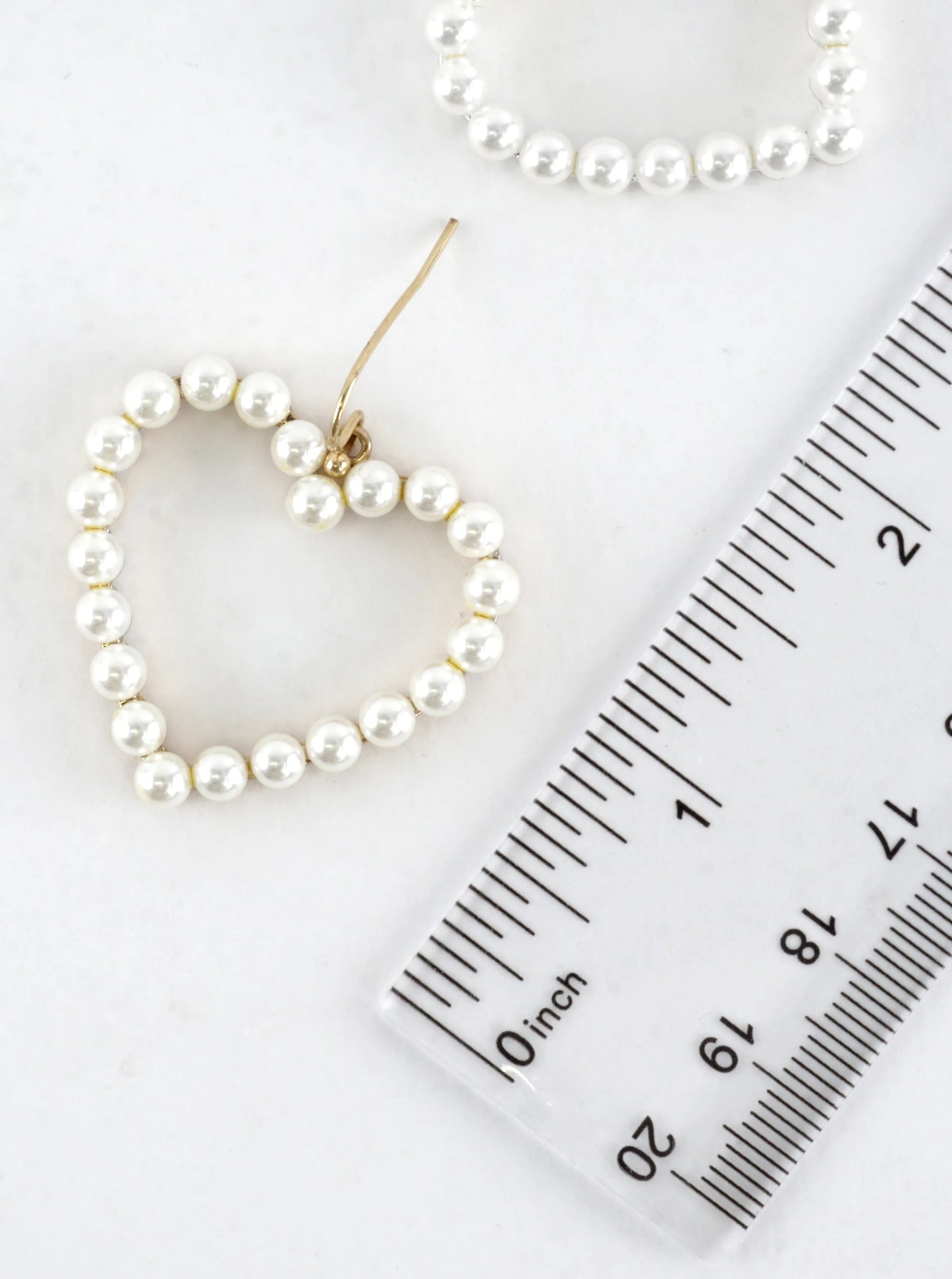 Pearl Embedded Heart Drop Earrings