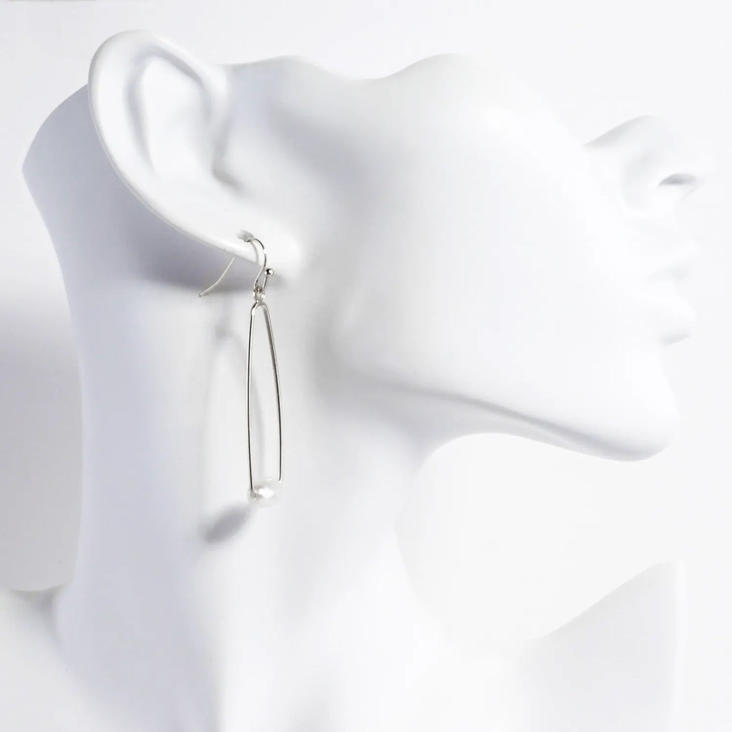 Pearl On Wire Teardrop Dangle Earrings