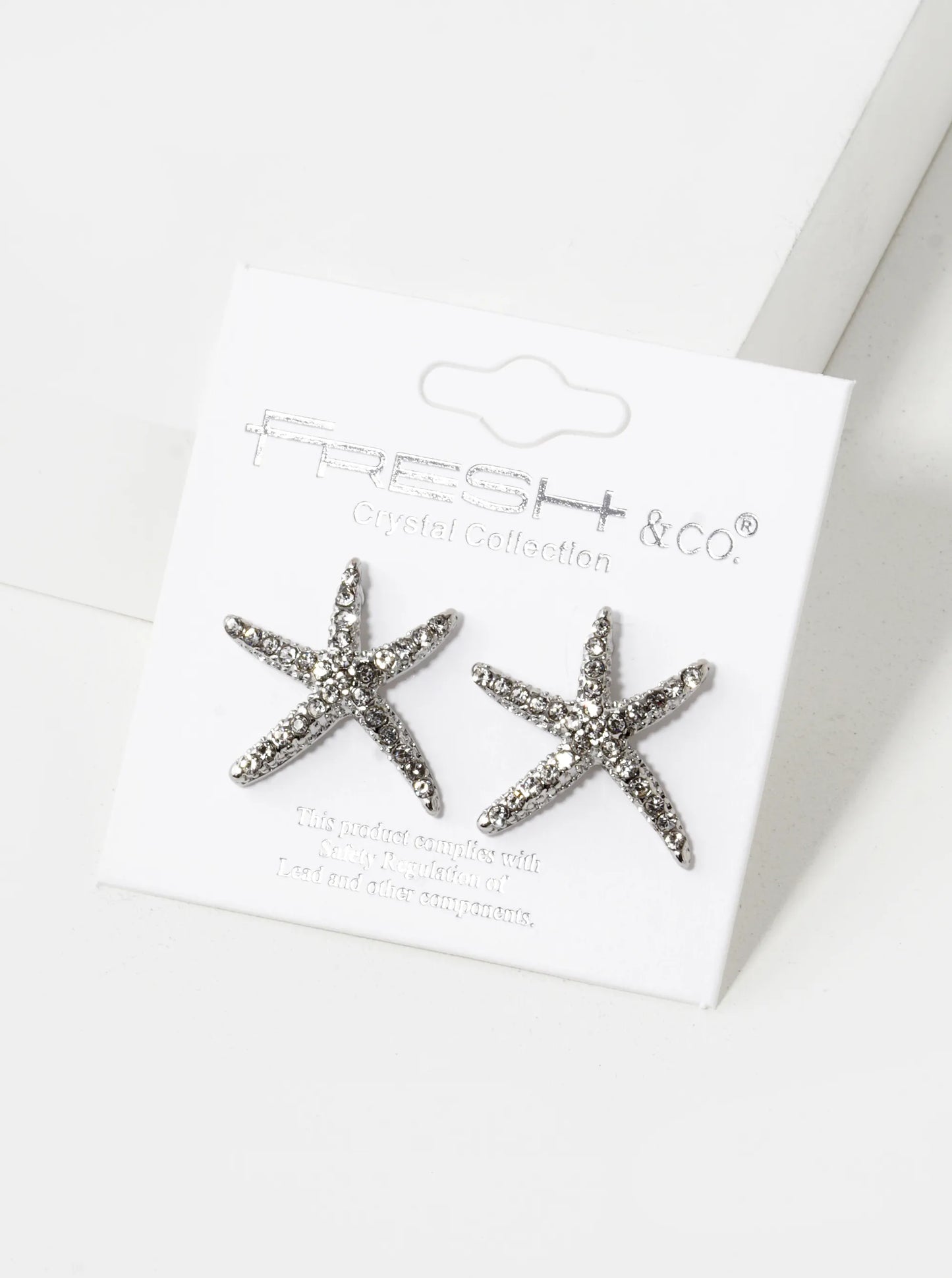 Pearl And Crystal Pave 20mm Starfish Stud Earrings