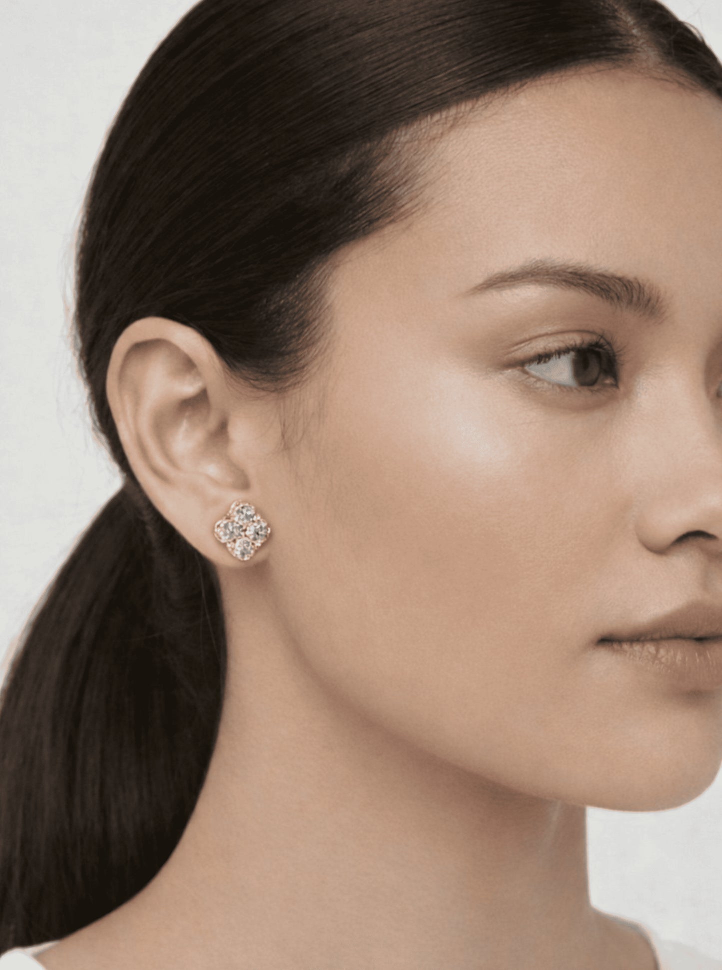 Petite Flower Pave Stud Earrings
