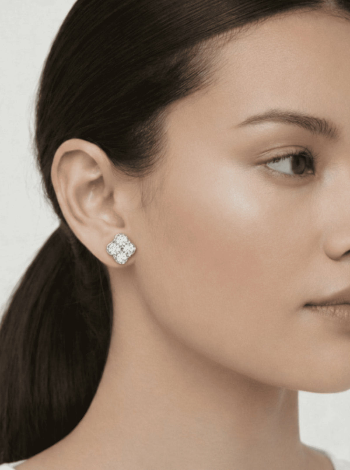 Petite Flower Pave Stud Earrings