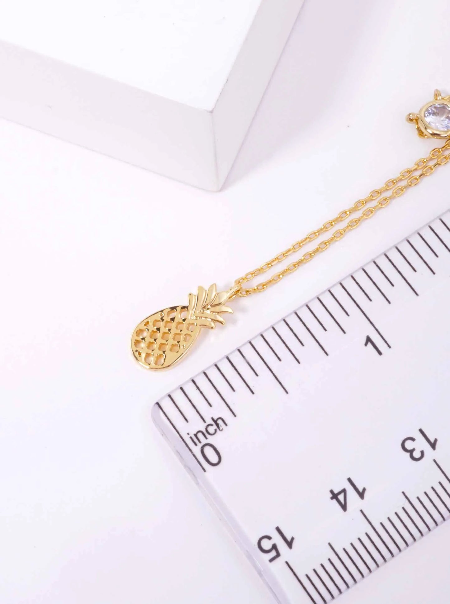 Pineapple Pendant 18K-Gold-Dipped Layered Necklace