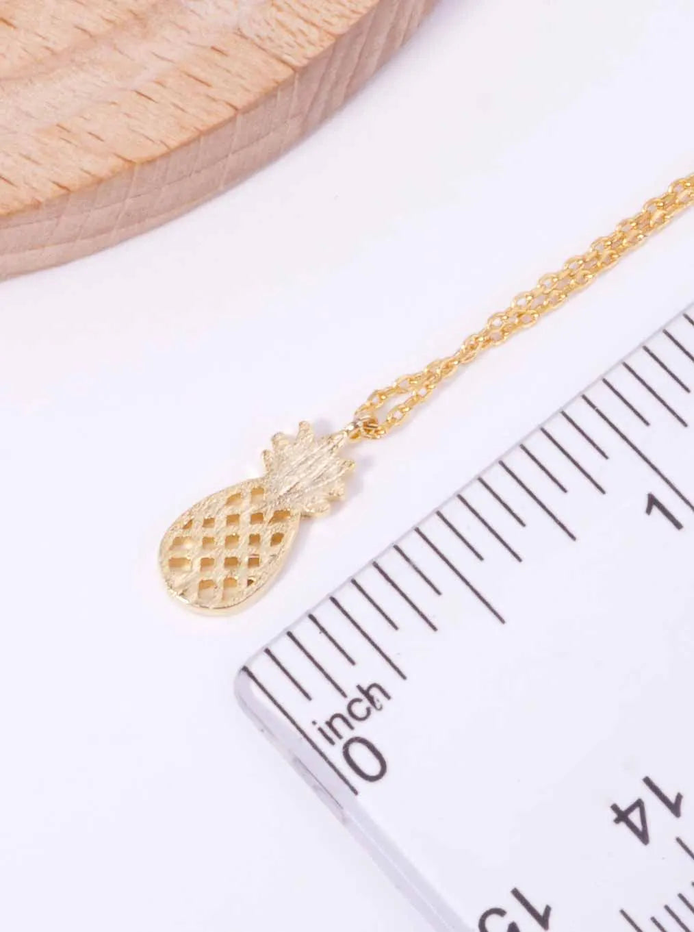 Pineapple Pendant 18K-Gold-Dipped Layered Necklace