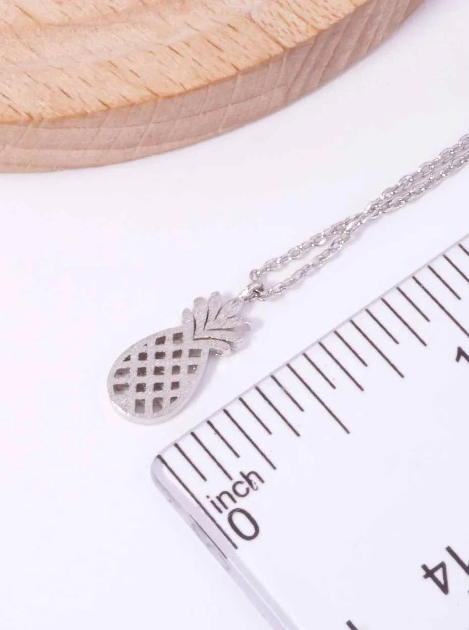 Pineapple Pendant 18K-Gold-Dipped Layered Necklace