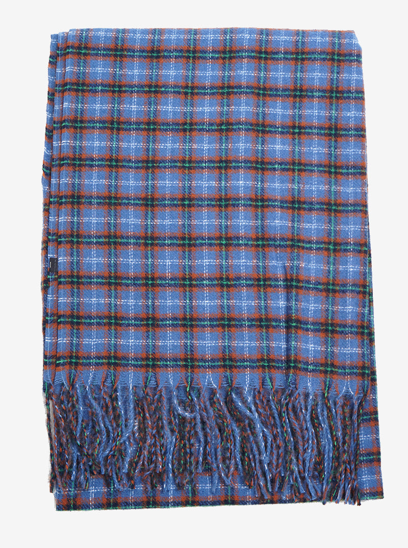 Plaid Tartan Multi Tone Fringe Wrap Scarf