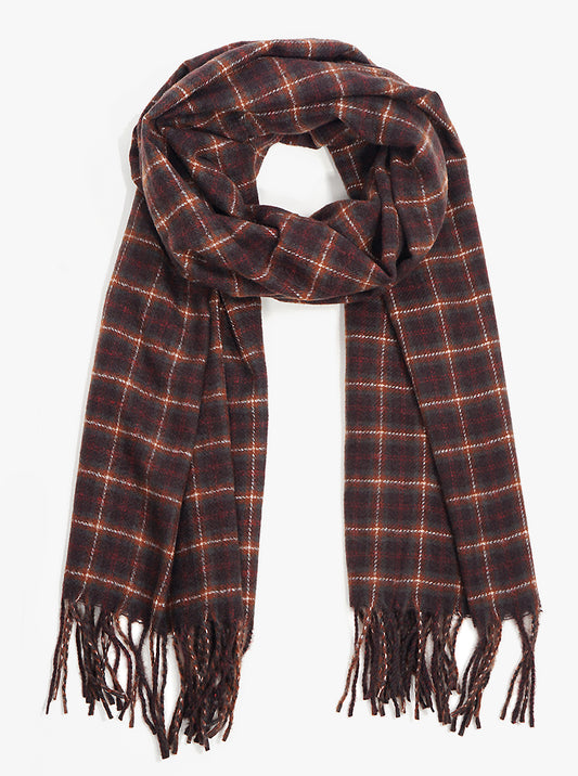 Plaid Tartan Multi Tone Fringe Wrap Scarf