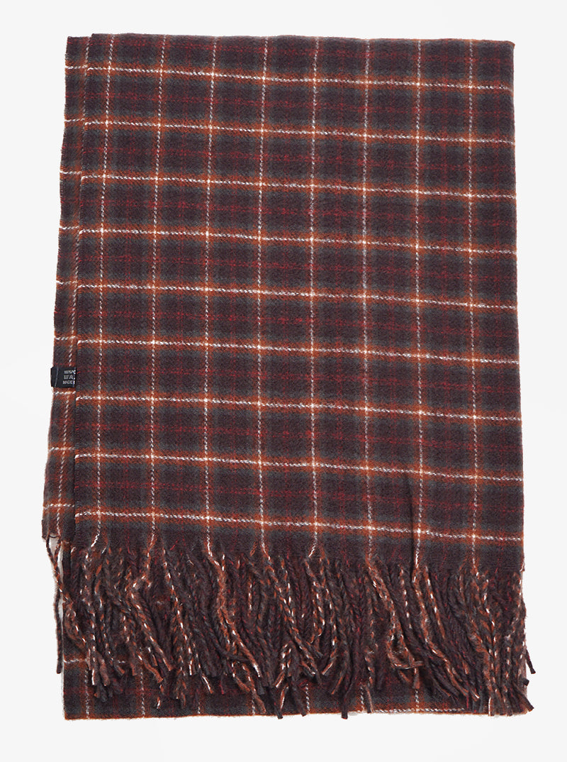 Plaid Tartan Multi Tone Fringe Wrap Scarf