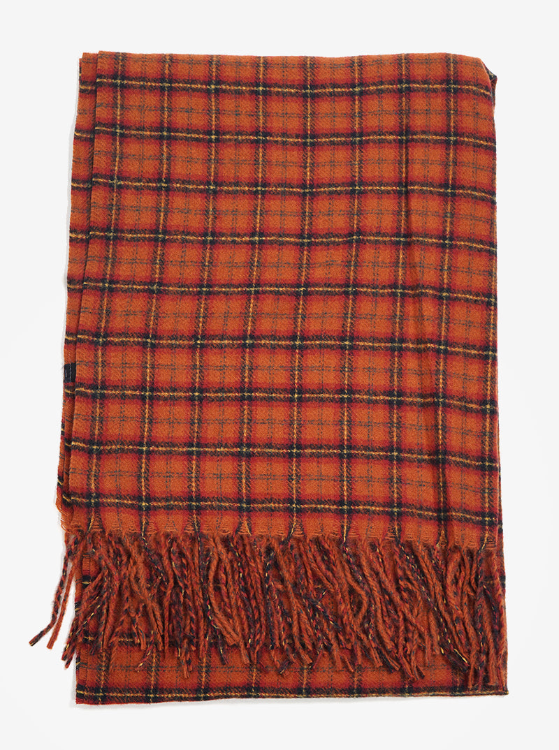 Plaid Tartan Multi Tone Fringe Wrap Scarf
