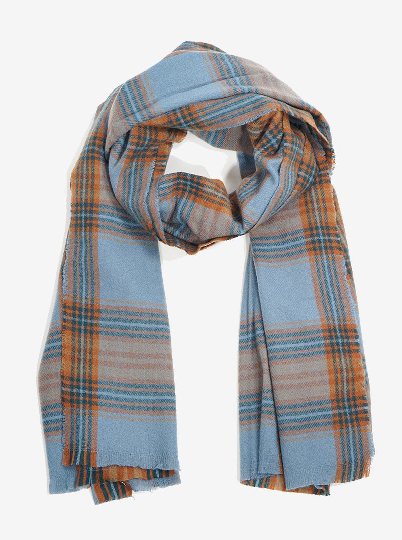 Plaid Tartan Multi Tone Wrap Around Oblong Scarf