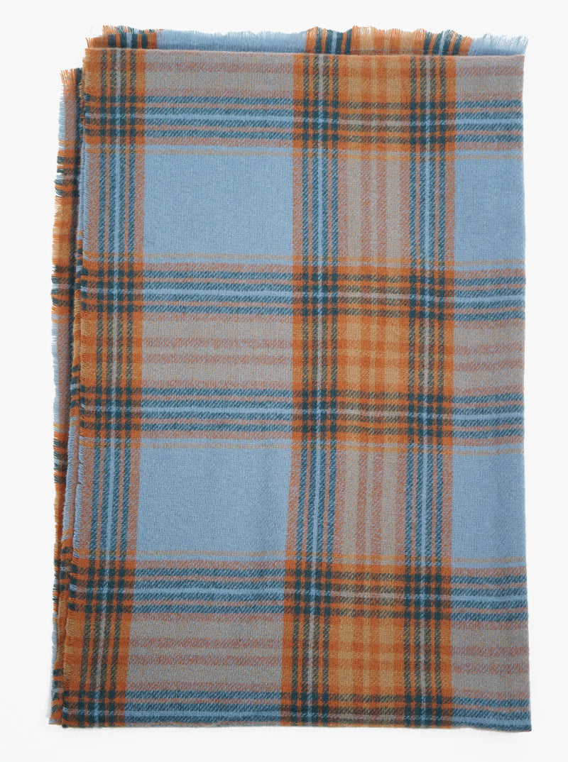 Plaid Tartan Multi Tone Wrap Around Oblong Scarf