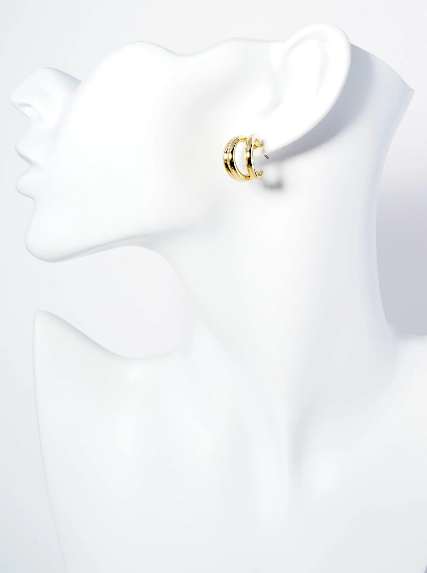 Polished 14K-Gold-Dipped 15mm Claw-Inspired Hoop Earrings