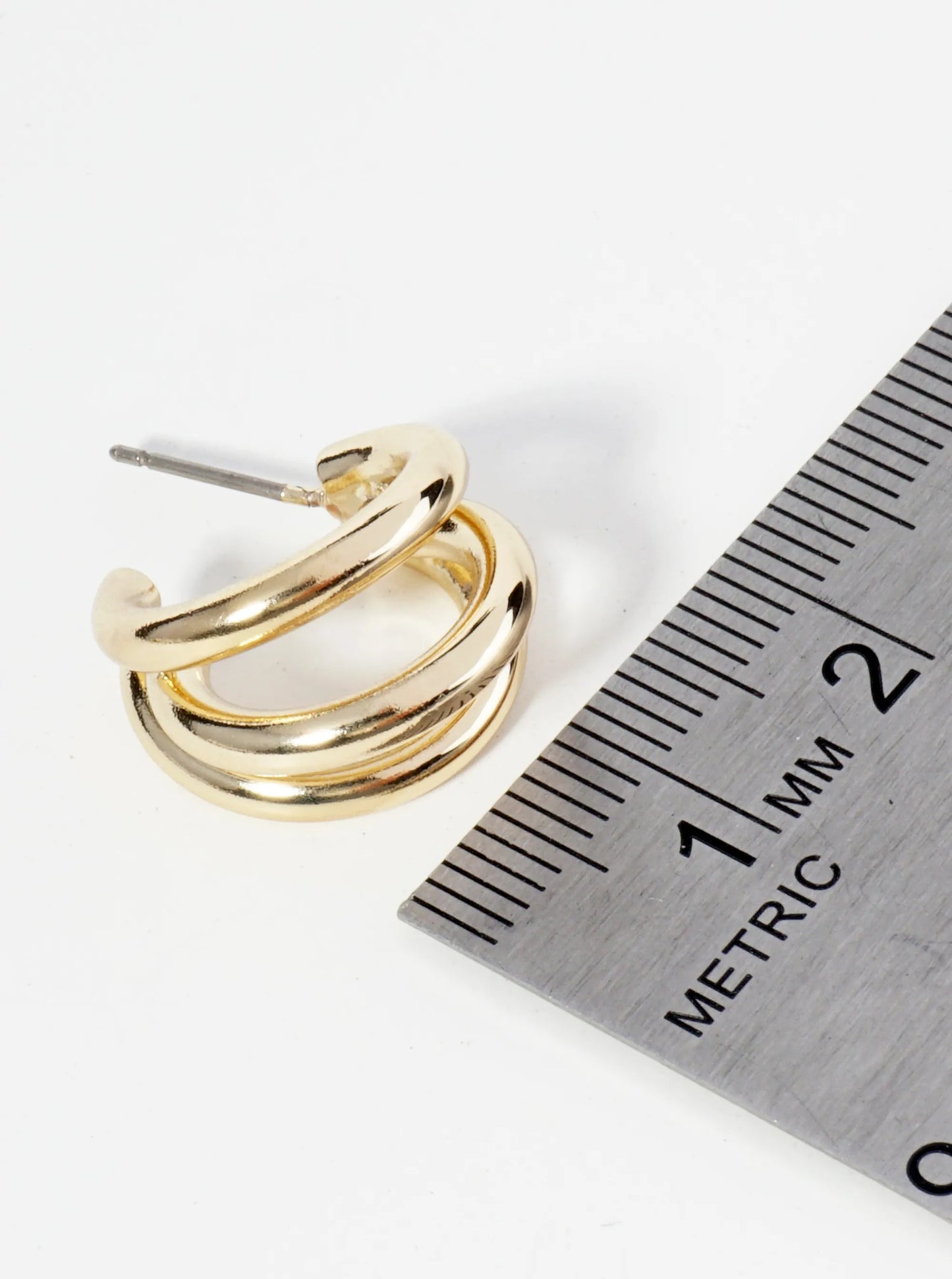 Polished 14K-Gold-Dipped 15mm Claw-Inspired Hoop Earrings