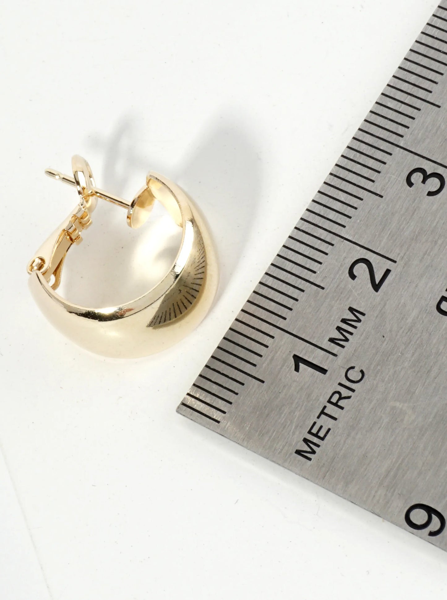Polished 14K-Gold-Dipped 15mm Dainty Latch-Back Hoop Earrings