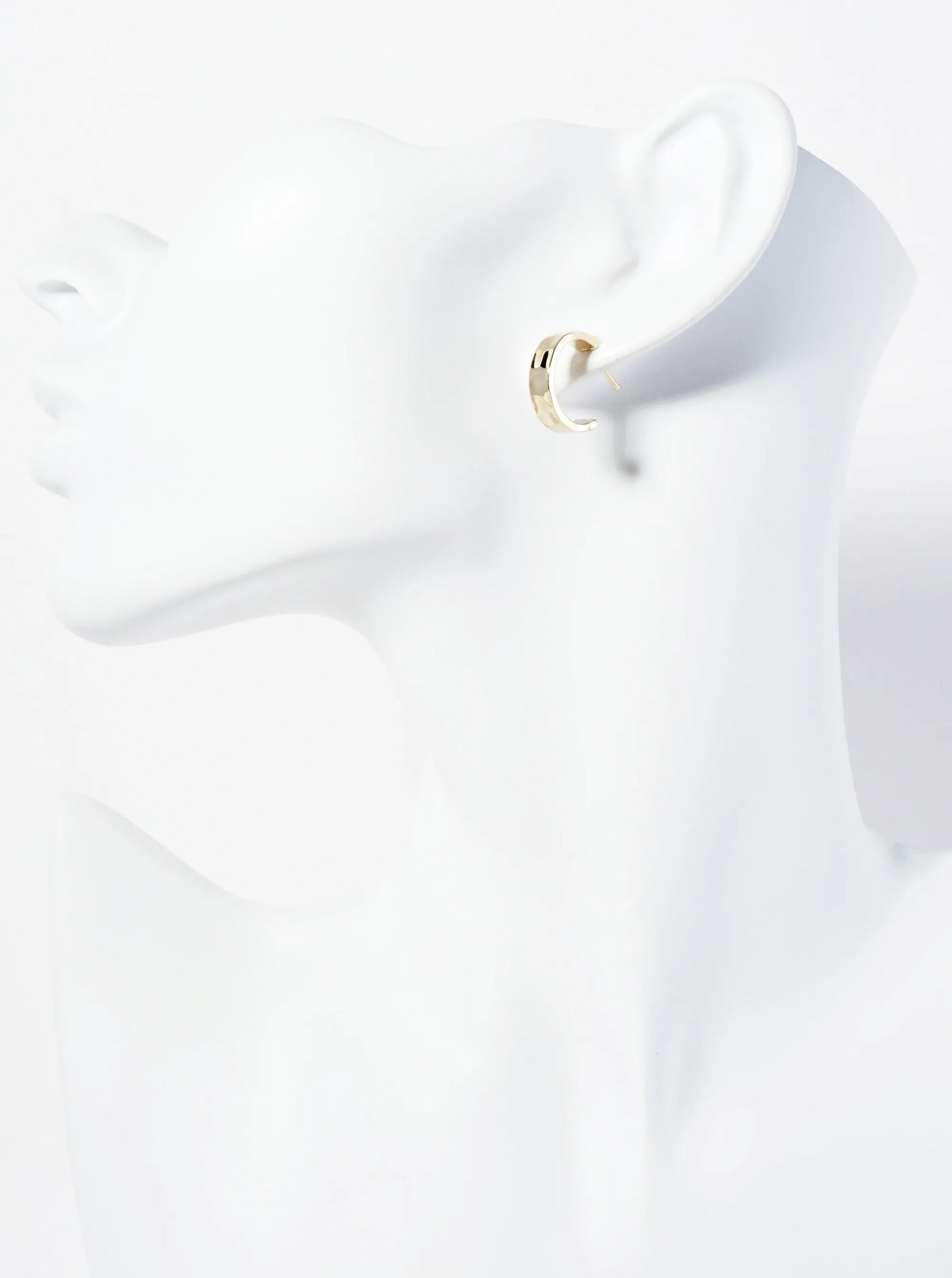 Polished 14K-Gold-Dipped 15mm Hammered Open Hoop Earrings