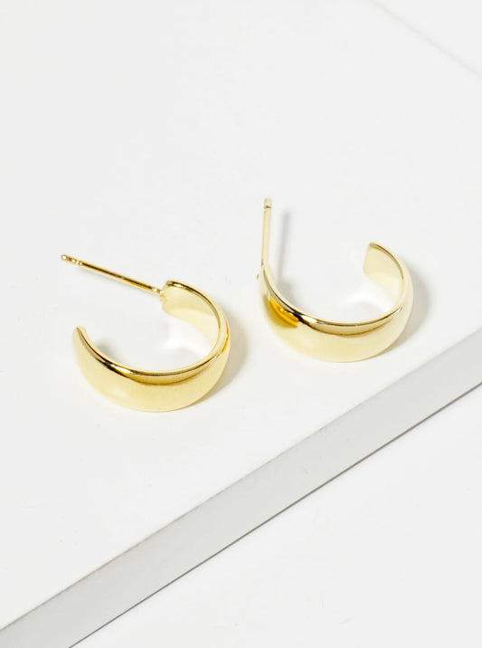 Polished 14K-Gold-Dipped 15mm Open Hoop Earrings
