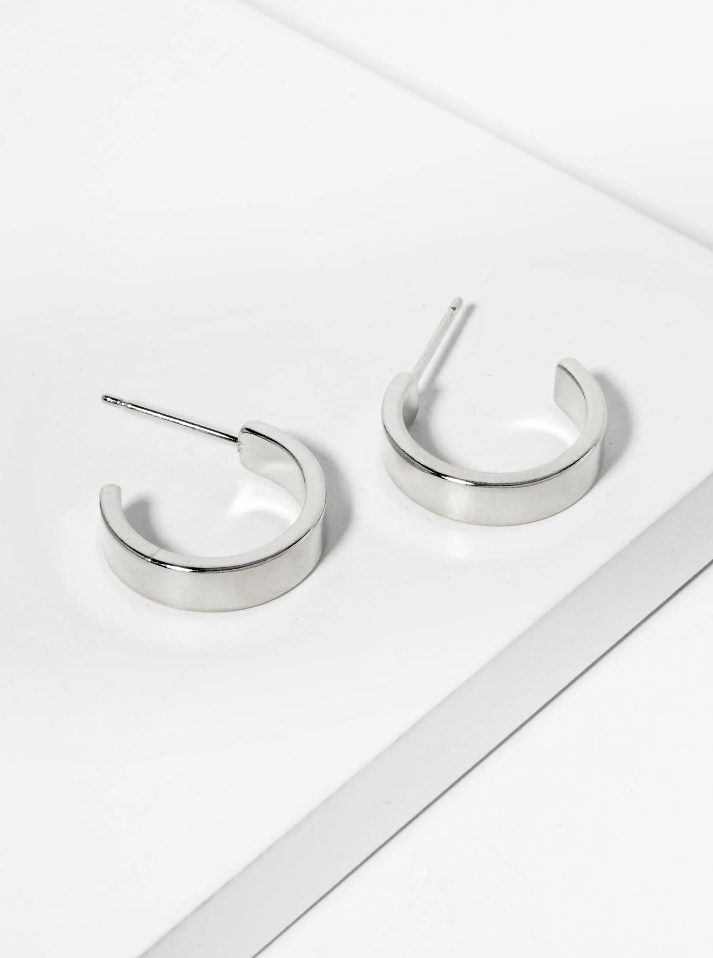Polished 14K-Gold-Dipped 15mm Open Hoop Earrings