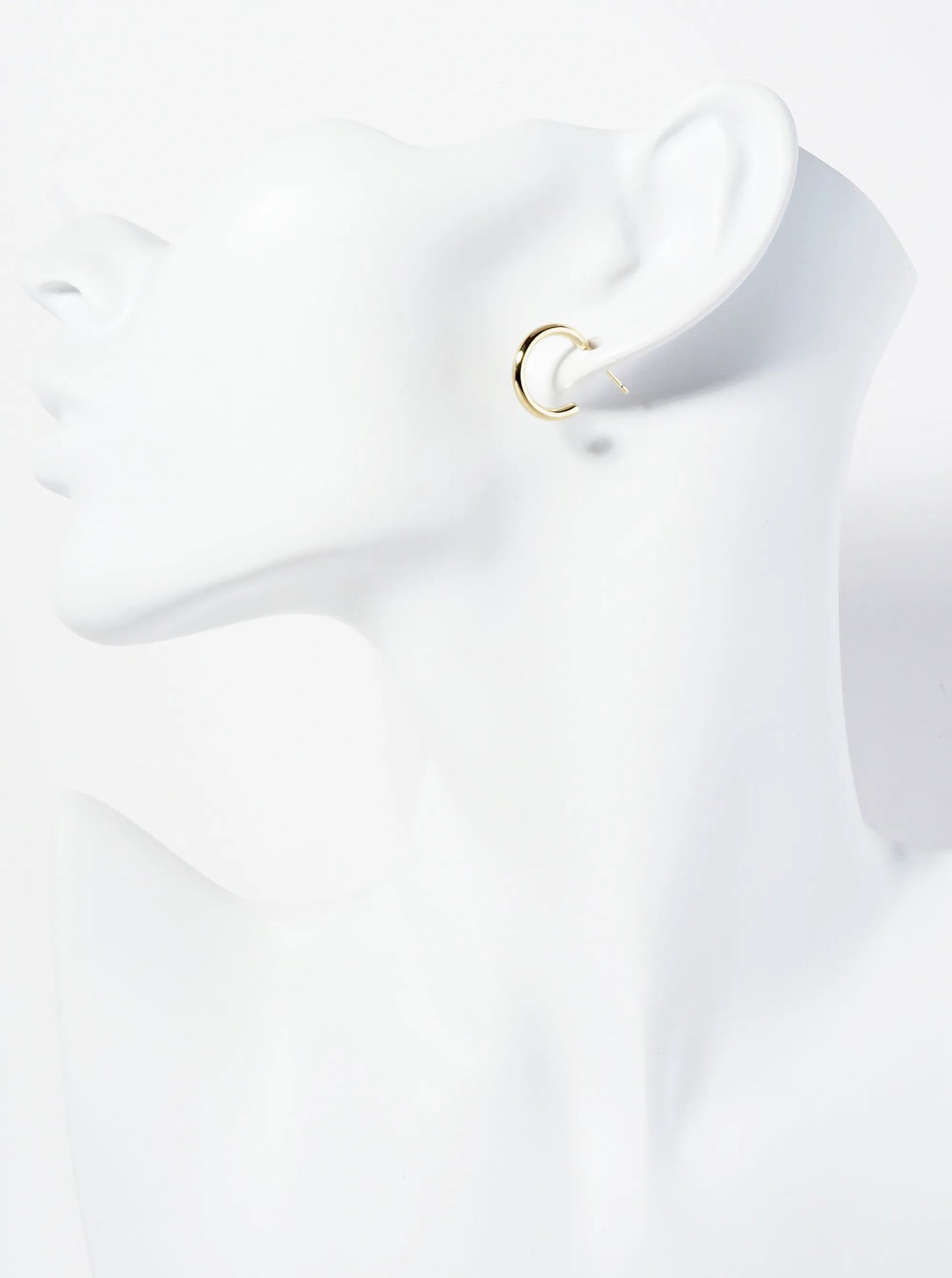 Polished 14K-Gold-Dipped 15mm Thin Open Hoop Earrings