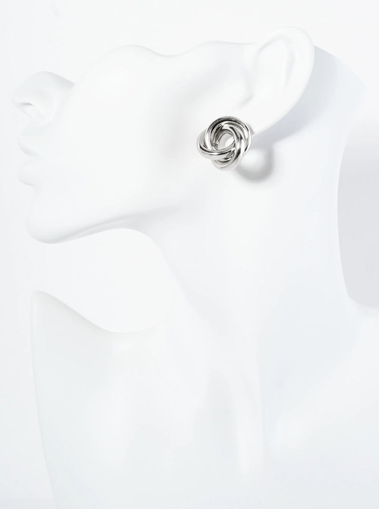 Polished 14K-Gold-Dipped 20mm Love Knot Stud Earrings