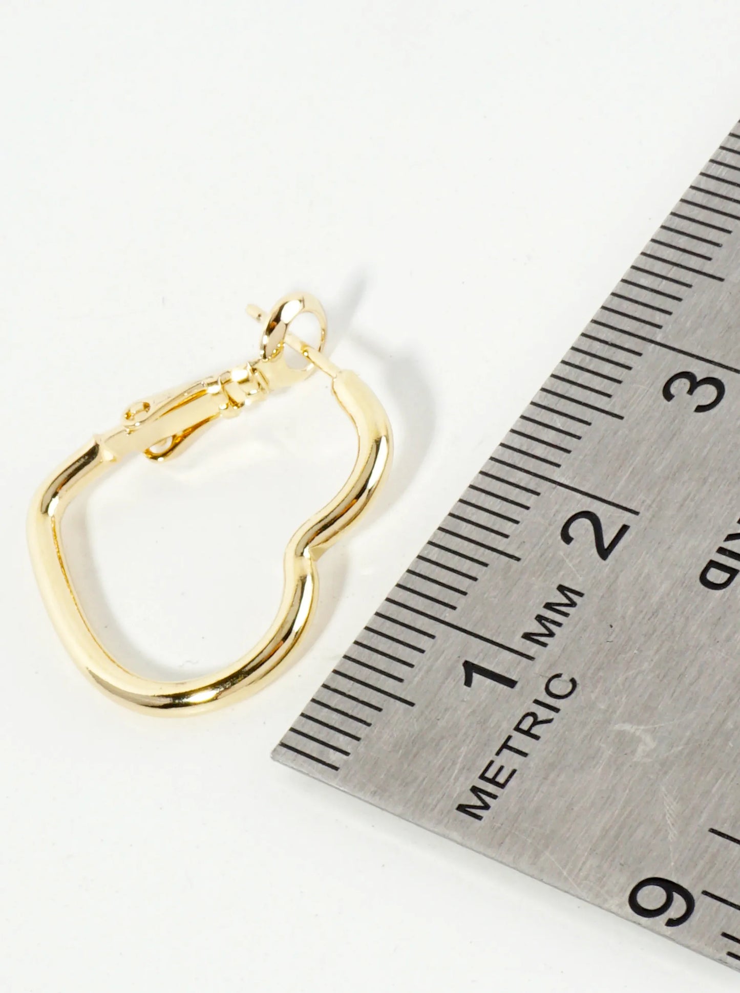 Polished 14K-Gold-Dipped 23mm Heart Shape Latch-Back Hoop Earrings