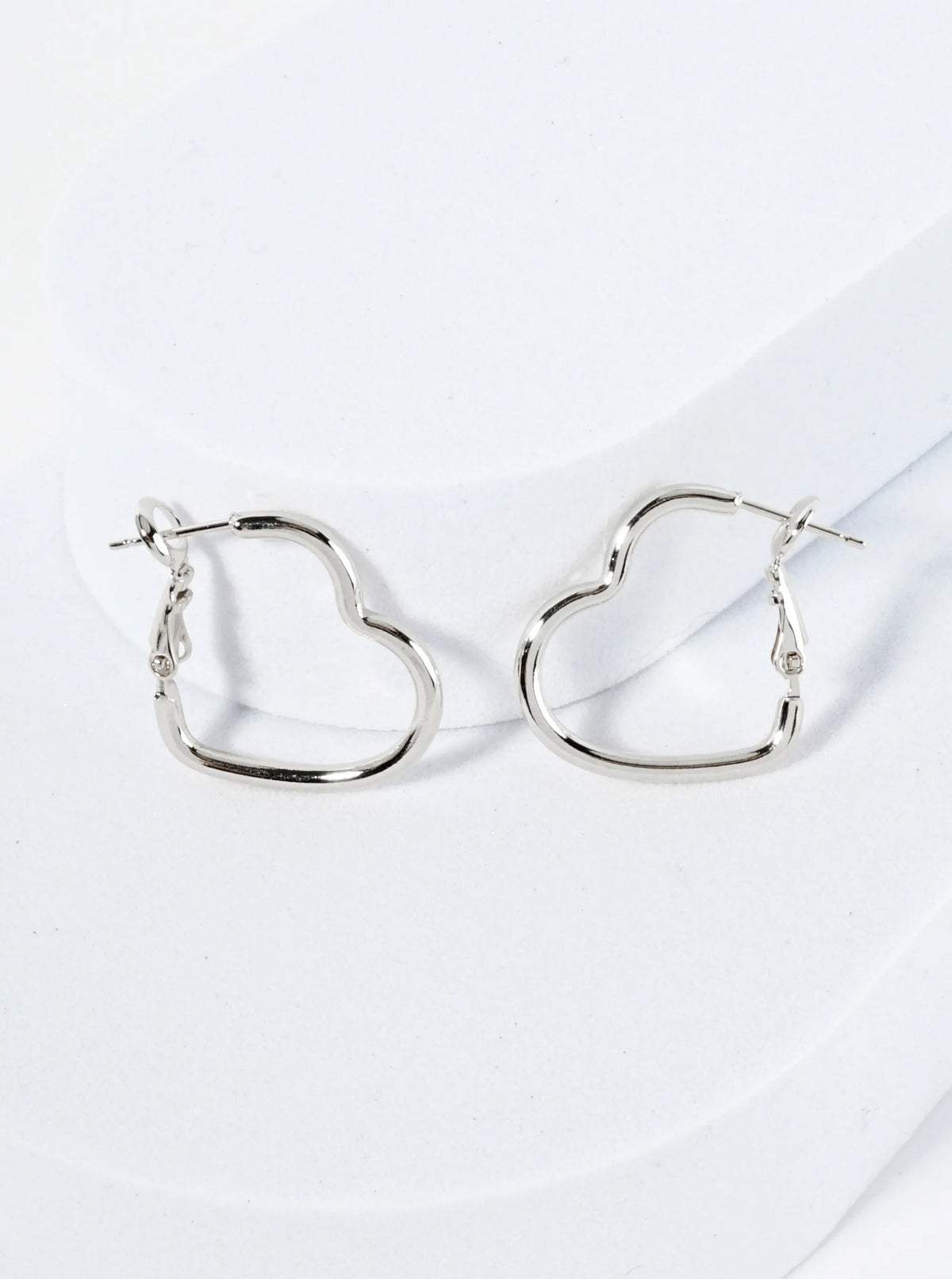 Polished 14K-Gold-Dipped 23mm Heart Shape Latch-Back Hoop Earrings