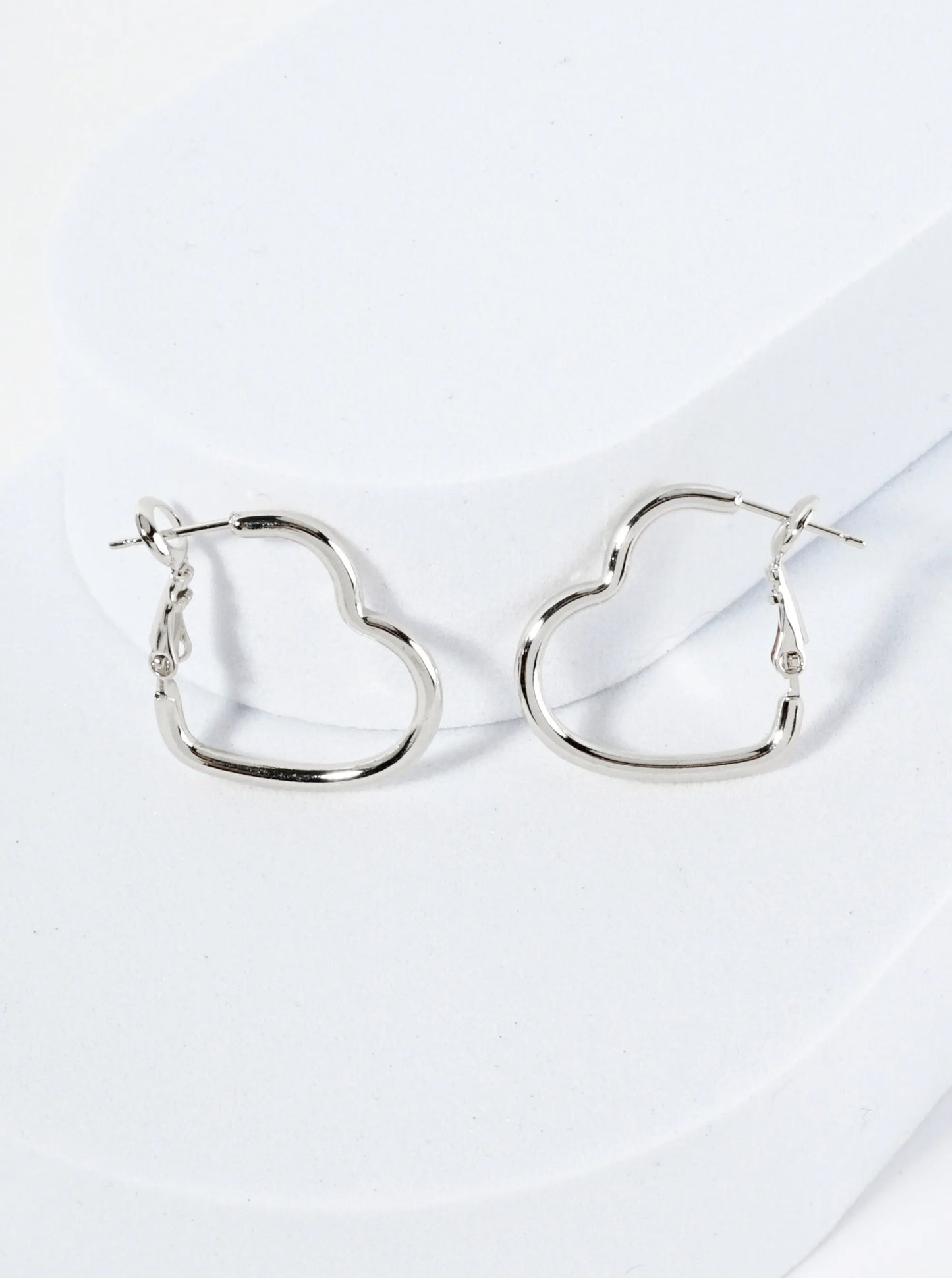 Polished 14K-Gold-Dipped 23mm Heart Shape Latch-Back Hoop Earrings