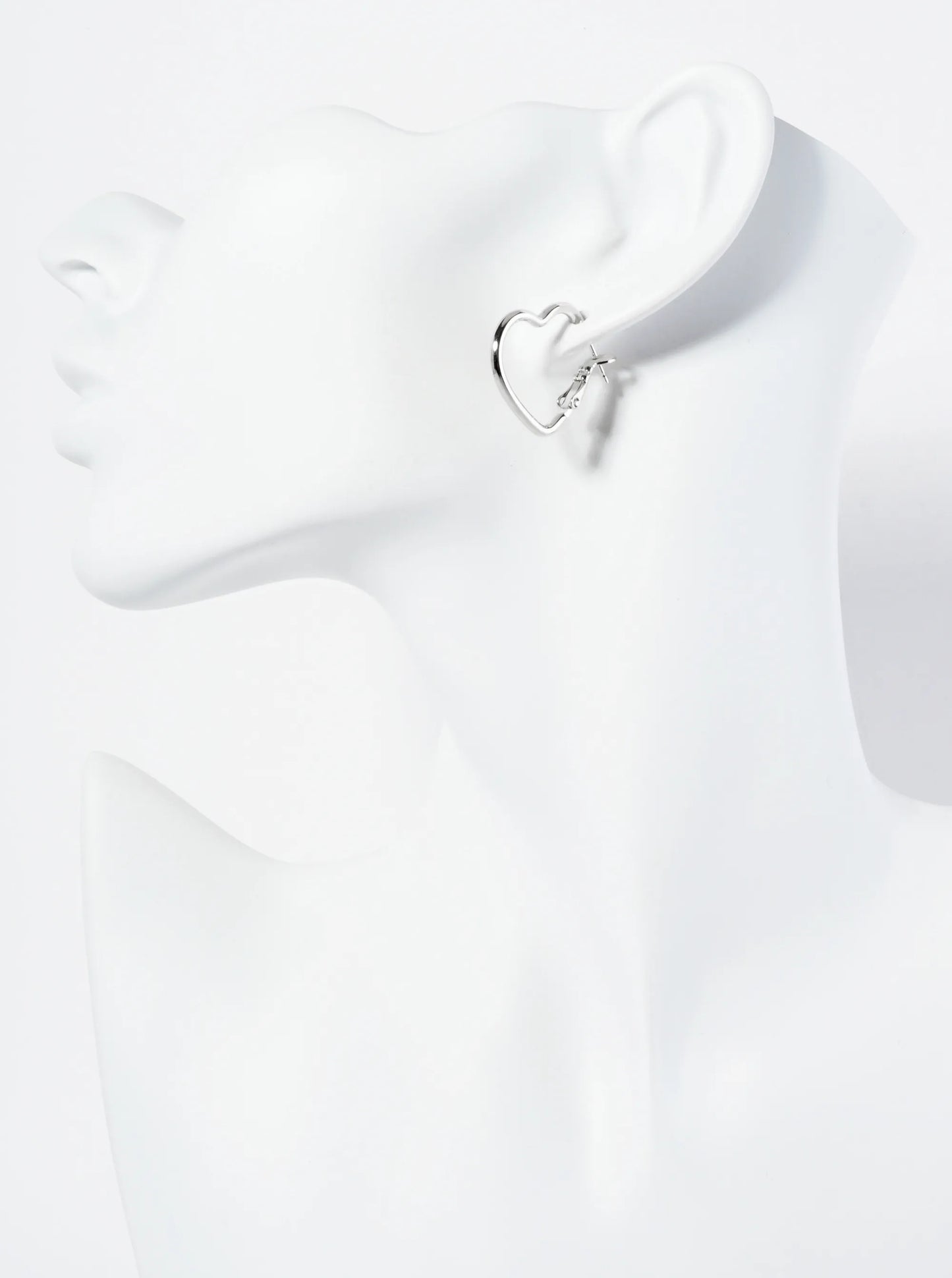 Polished 14K-Gold-Dipped 23mm Heart Shape Latch-Back Hoop Earrings