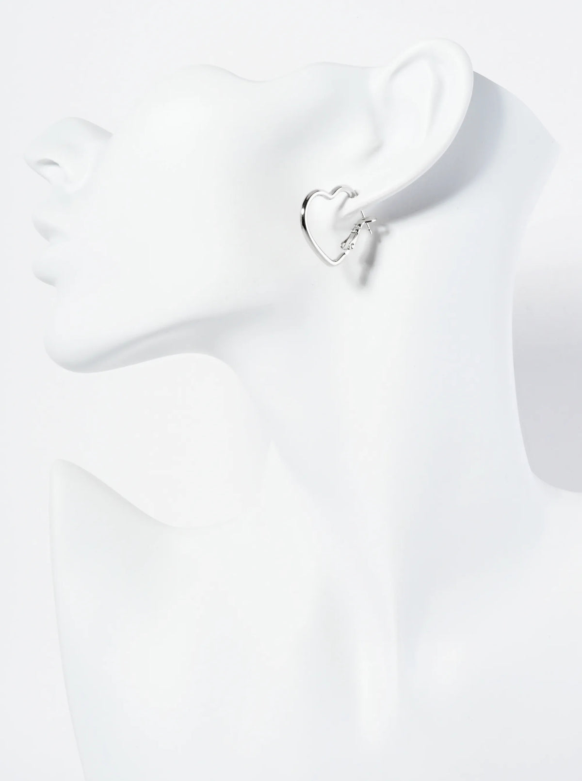 Polished 14K-Gold-Dipped 23mm Heart Shape Latch-Back Hoop Earrings