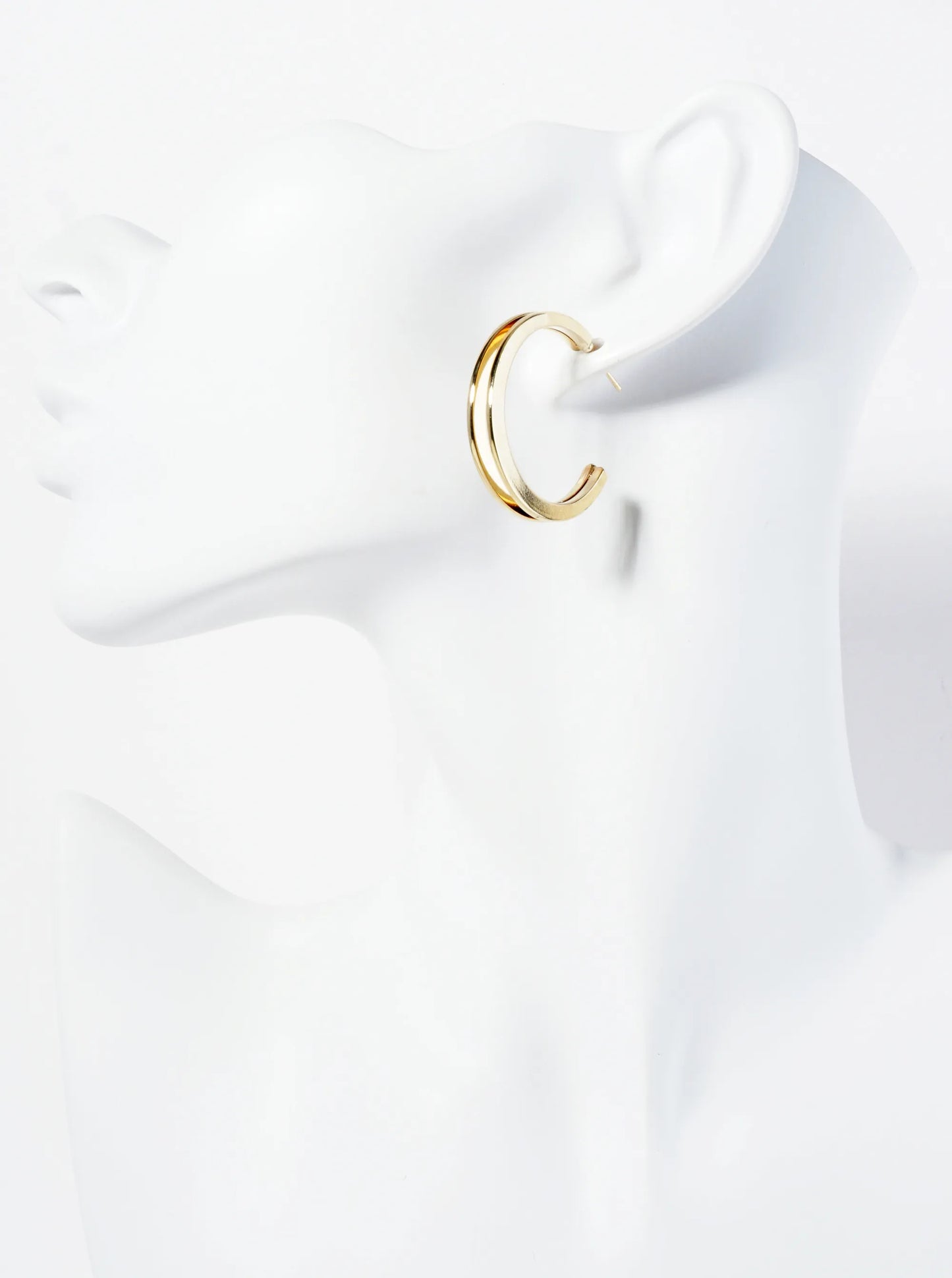 Polished 14K-Gold-Dipped 30mm Double Hoop Earrings