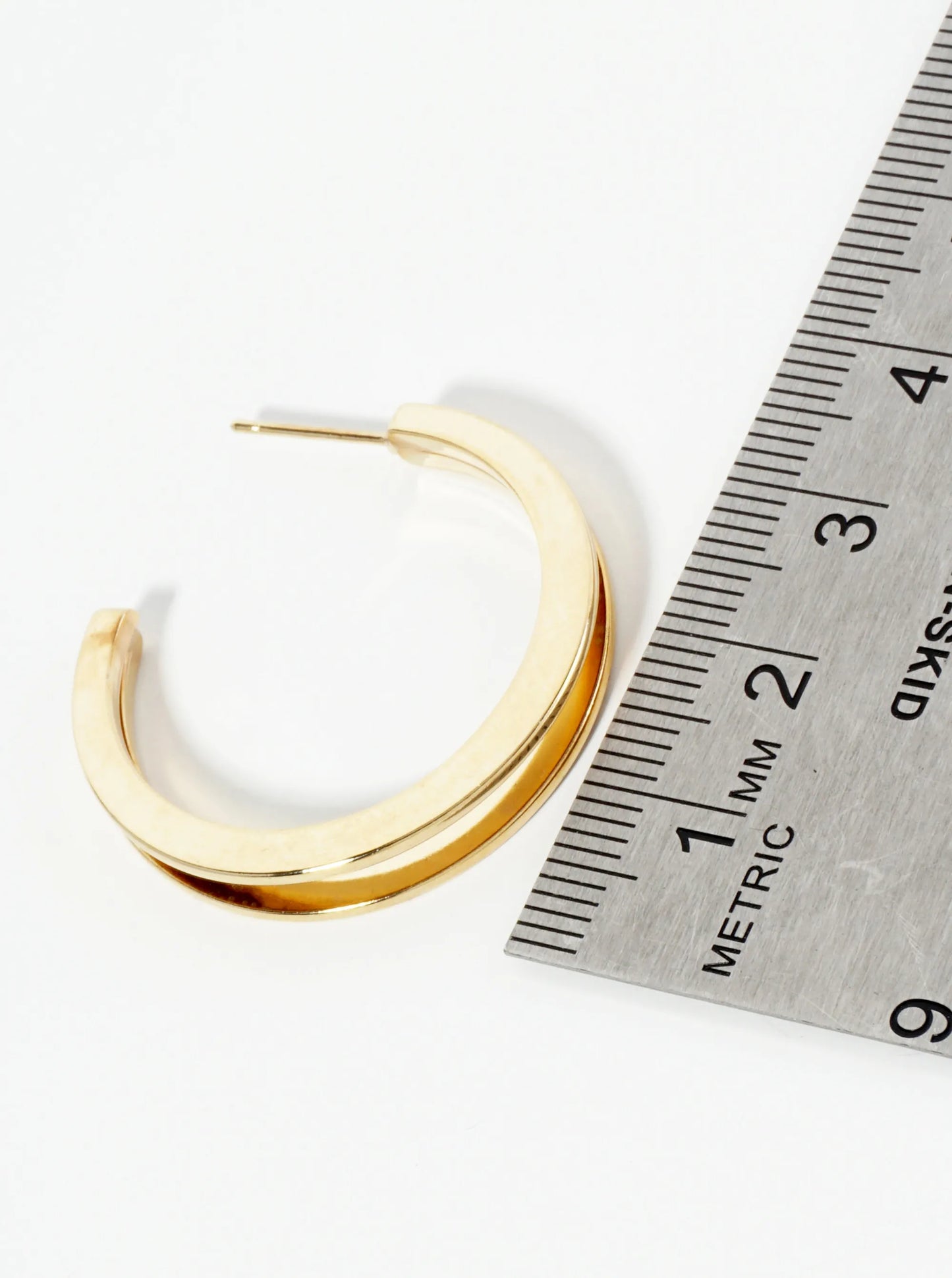 Polished 14K-Gold-Dipped 30mm Double Hoop Earrings