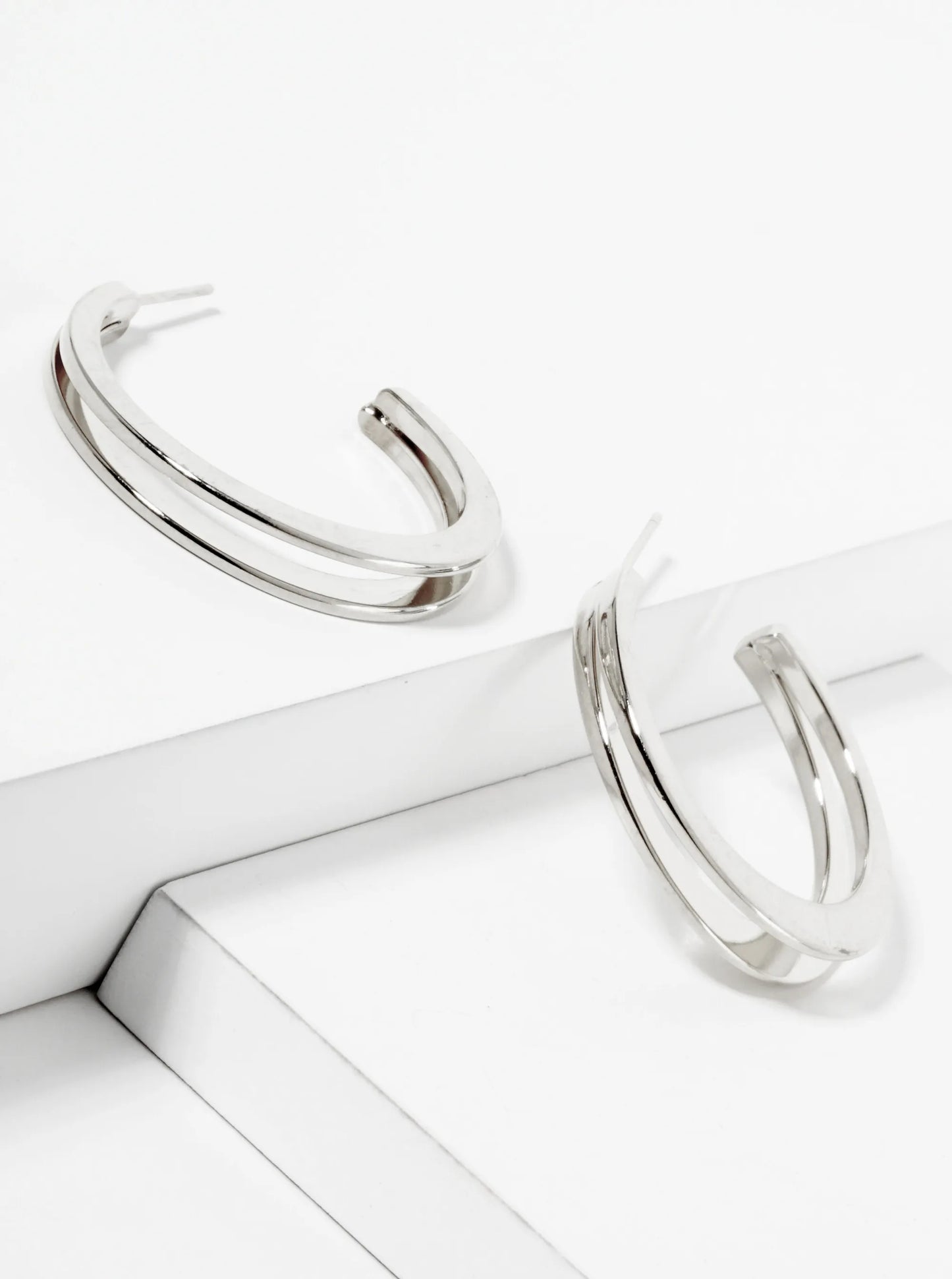 Polished 14K-Gold-Dipped 30mm Double Hoop Earrings