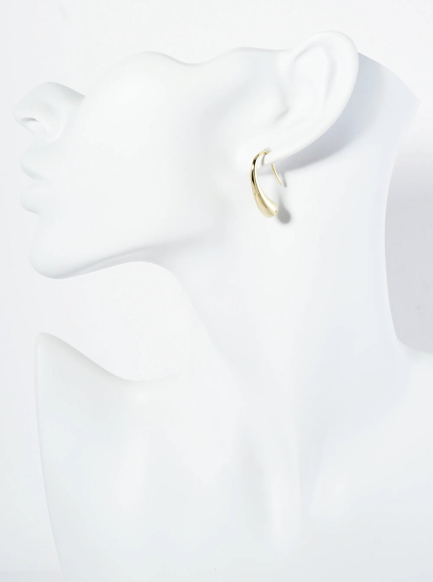 Polished 14K-Gold-Dipped Artistic 3D Teardrop-Shaped Earrings