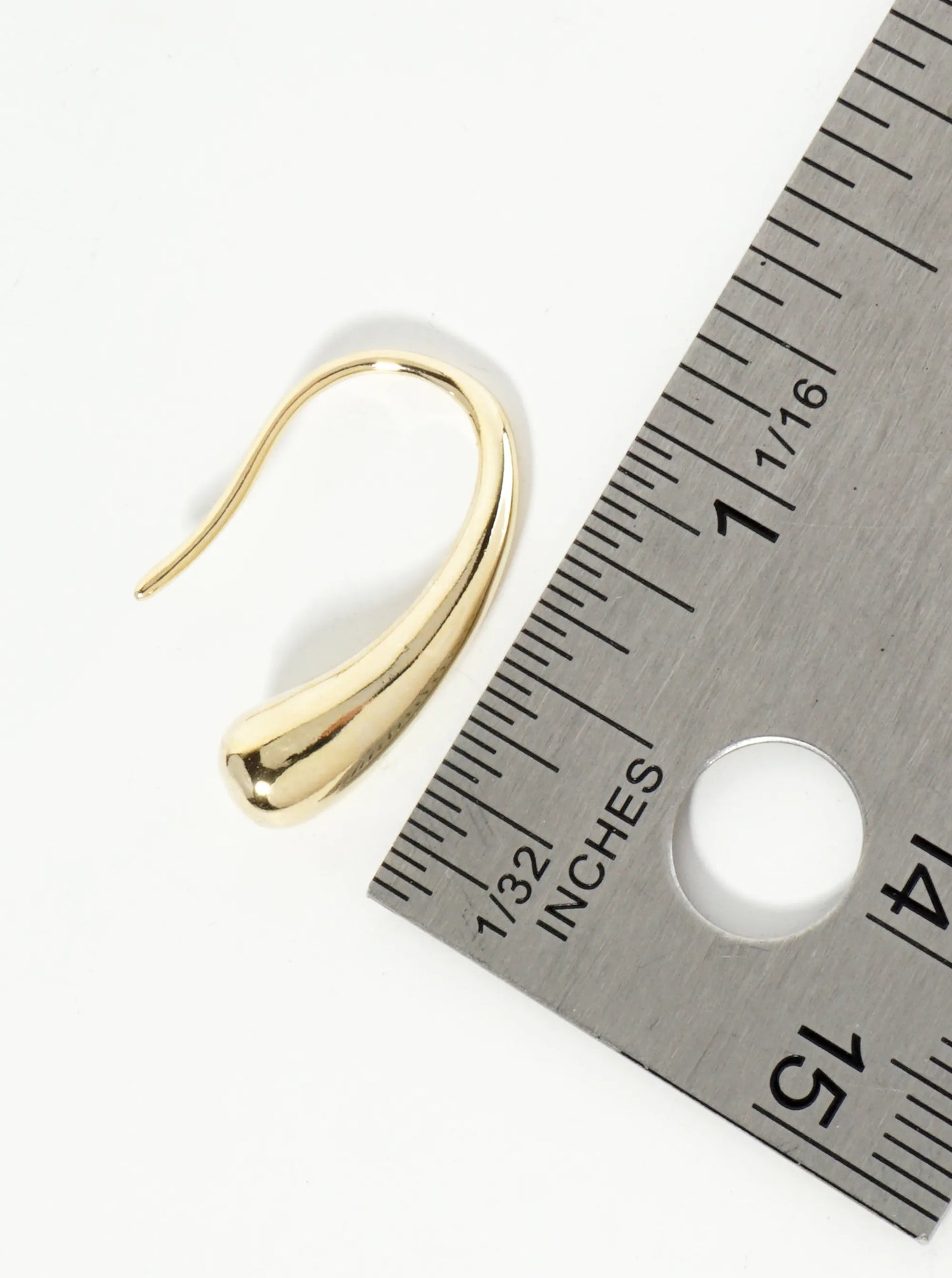 Polished 14K-Gold-Dipped Artistic 3D Teardrop-Shaped Earrings